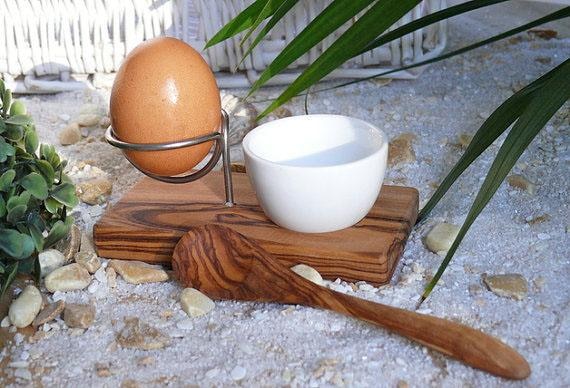 Olivenholz-erleben Eierbecher bestellen Eierbecher auf Olivenholz, Rechnung (Set, Handarbeit Eierlöffel), Plus«, mit »Design