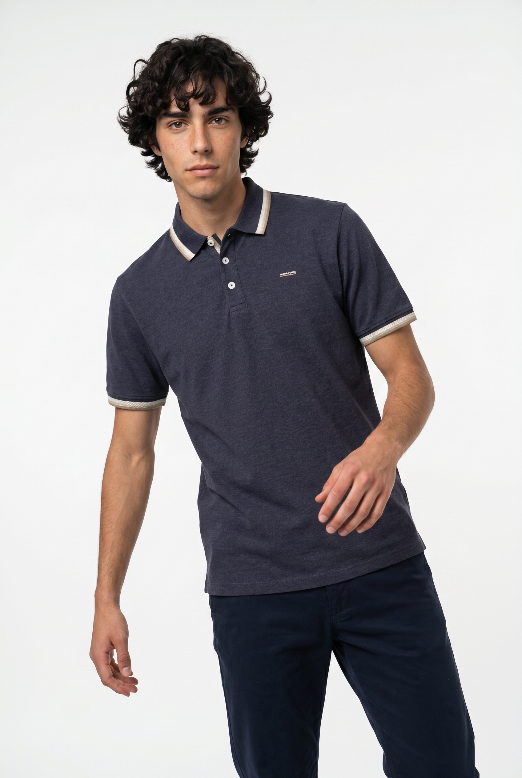 Jack & Jones Poloshirt »JPRBLUALVES SS POLO SN« mit Logo Stickerei