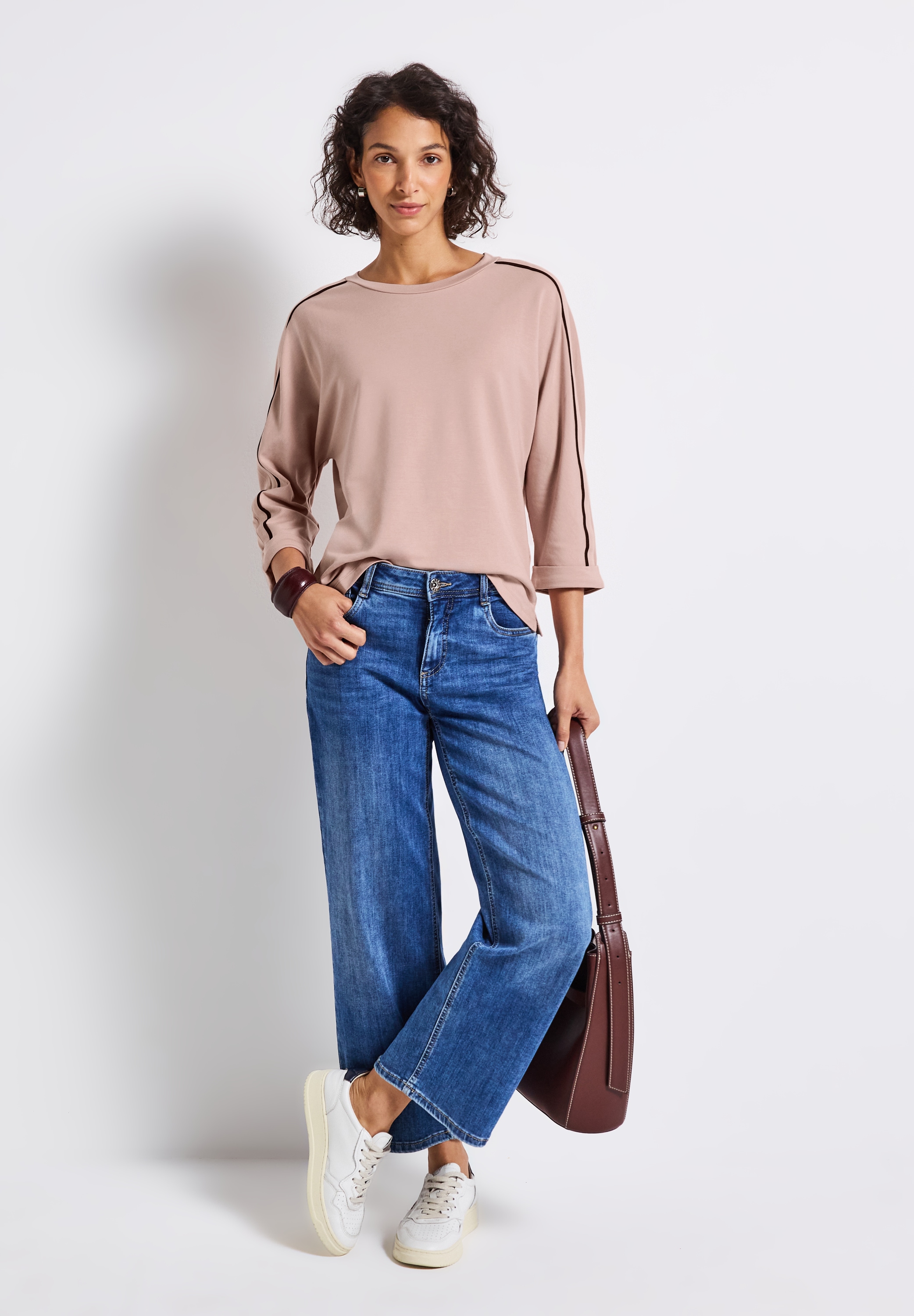 STREET ONE 3/4-Arm-Shirt, mit Galonstreifen