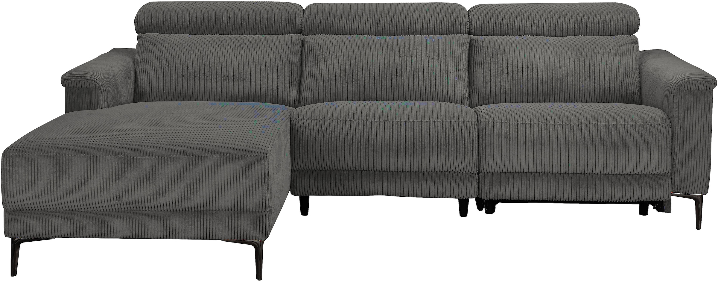 OTTO home Ecksofa »LUND Cord, L-Form, 261 cm, man. o. elektr. Relaxfunktion (mit USB-A)« USB-C bei elektrischer Variante und Kopfteilverstellung