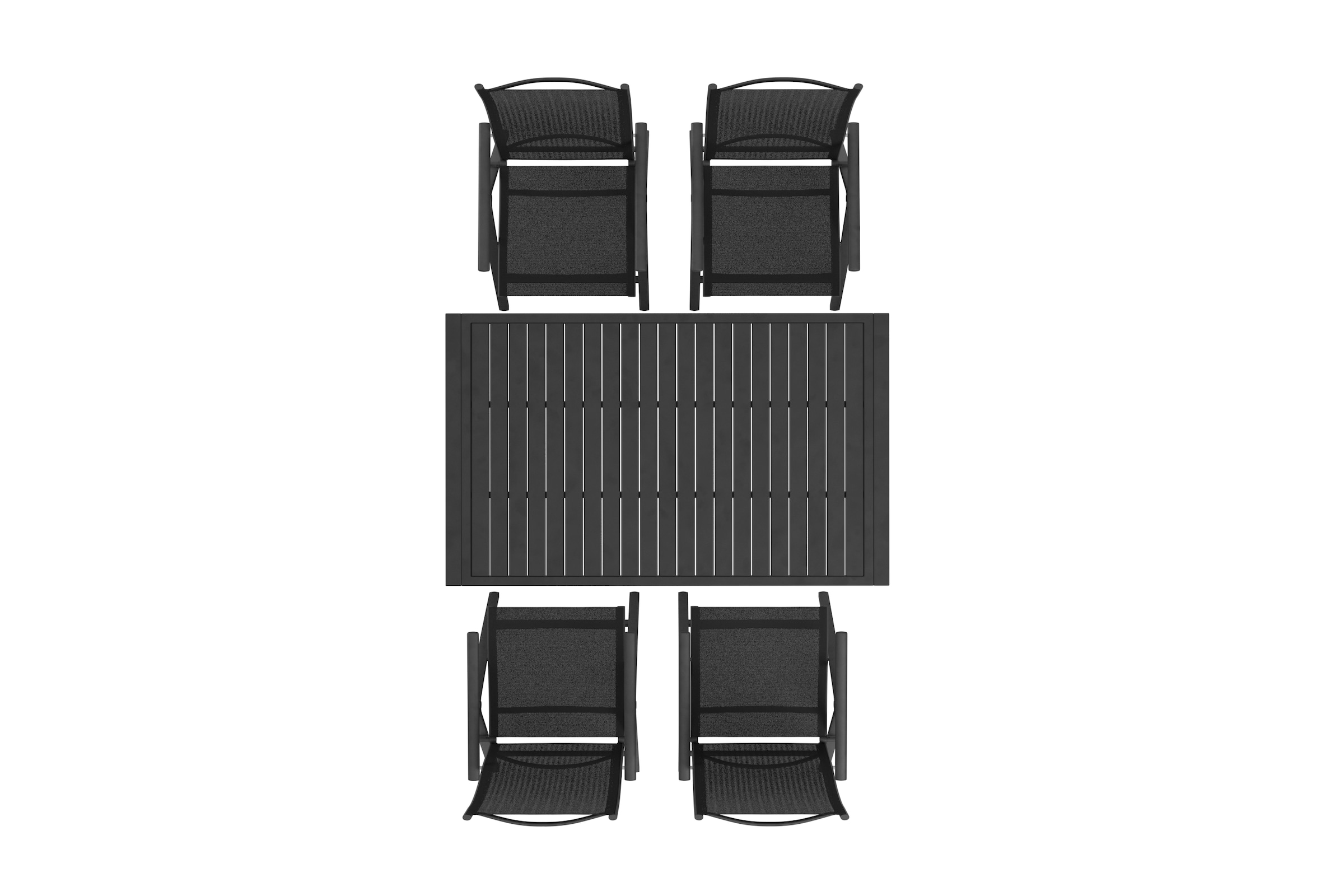 KONIFERA Garten-Essgruppe »»Messina««, (Set, 5 tlg., 4x Sessel, Tisch 90x160x75 cm, Aluminium, Textilgewebe), Tisch 90x160x75 cm, 4 Stühle