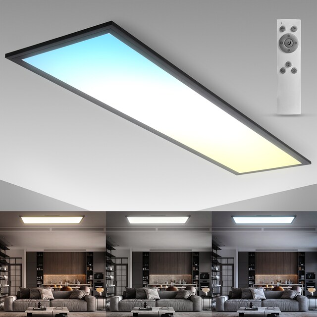 B.K.Licht LED Deckenleuchte, ultra flaches LED Panel 100 x 25cm, 24 Watt,  2600 Lumen, Timer & Nachtlicht, Memoryfunktion, inklusive Fernbedienung  online kaufen | mit 3 Jahren XXL Garantie