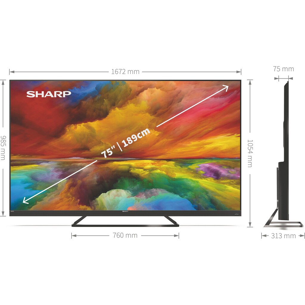 Sharp LED-Fernseher »75EQ3EA«, 189 cm/75 Zoll, 4K Ultra HD, Smart-TV-Android TV