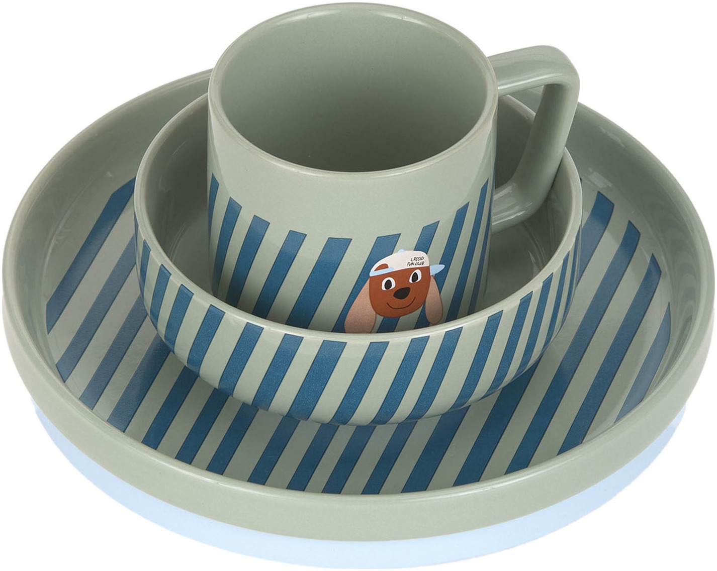 LÄSSIG Kindergeschirr-Set »Tiny Team Dog« mit Silikonring