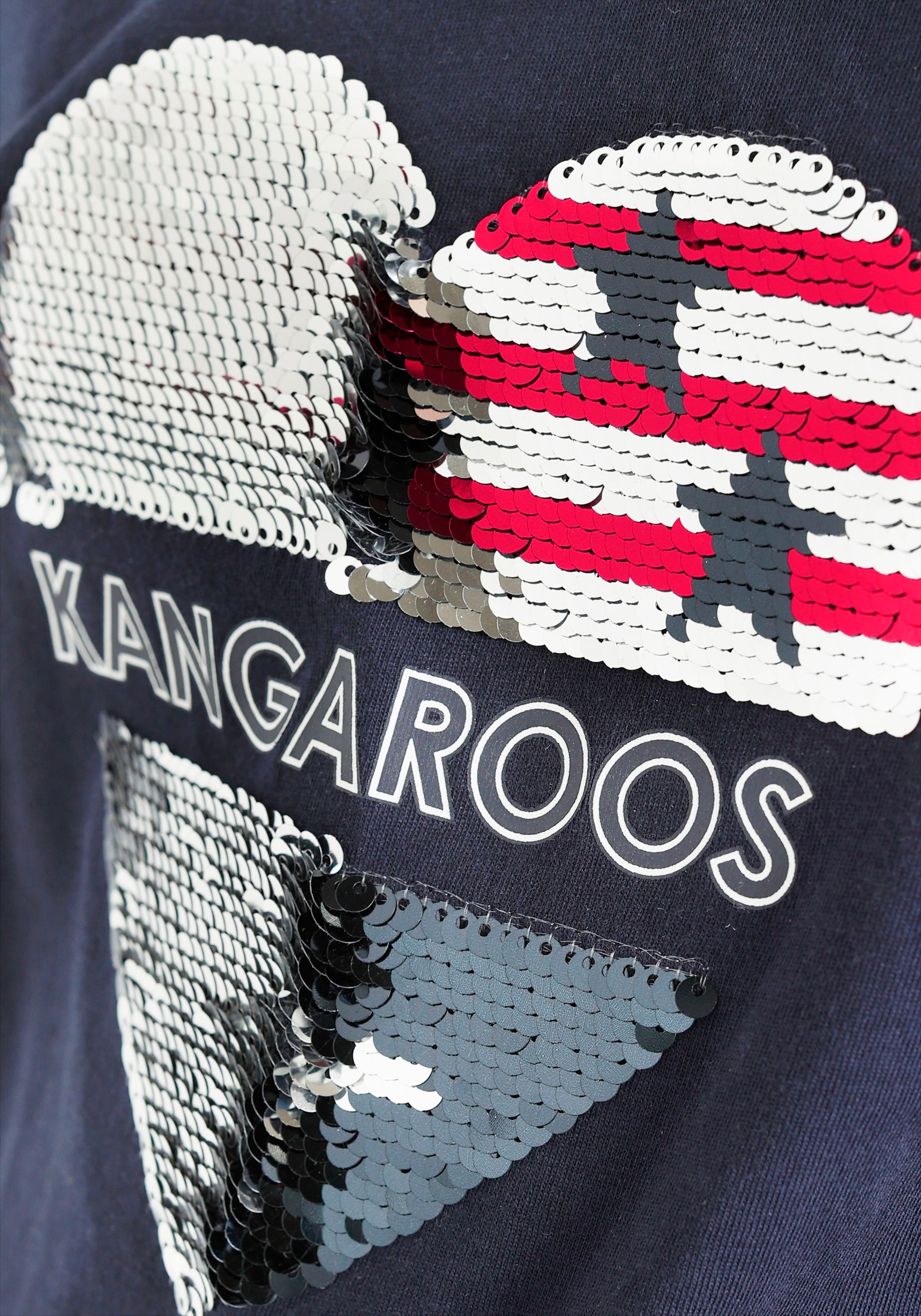 KangaROOS Langarmshirt »Herz«, mit Wendepailletten