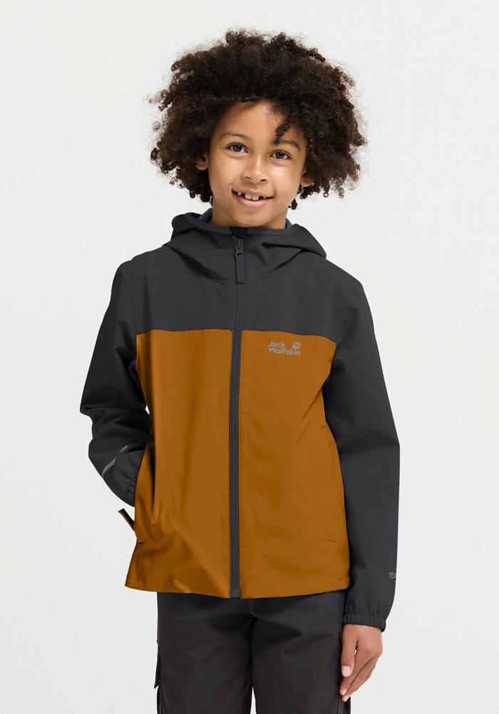 Jack Wolfskin Regenjacke »ADVENTURETRIBE 2L JKT K« atmungsaktiv, wasserdicht, mit Reißverschluss, normale Länge