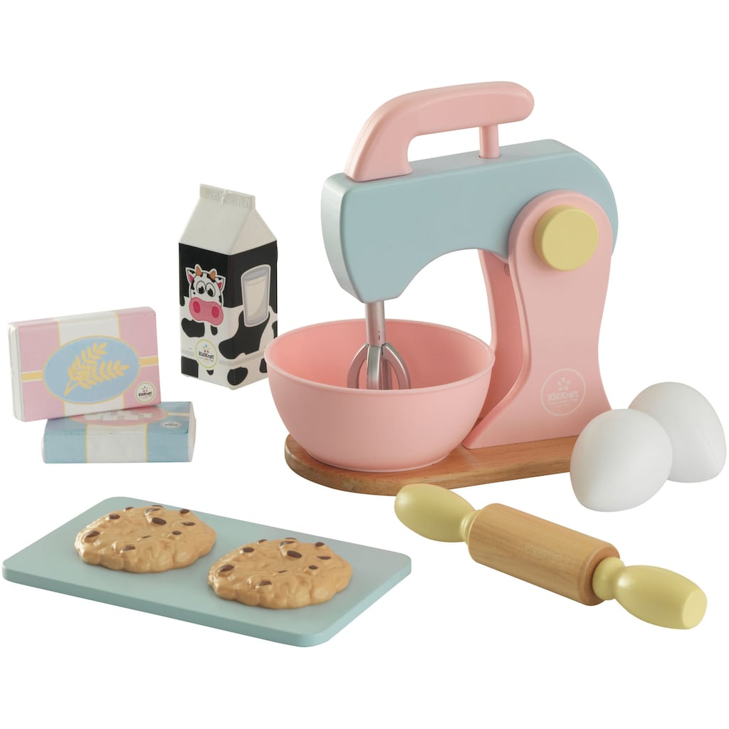 KidKraft® Kinder-Standmixer »Holzspielzeug, Backspielset, Pastellfarben«, (10 tlg.)