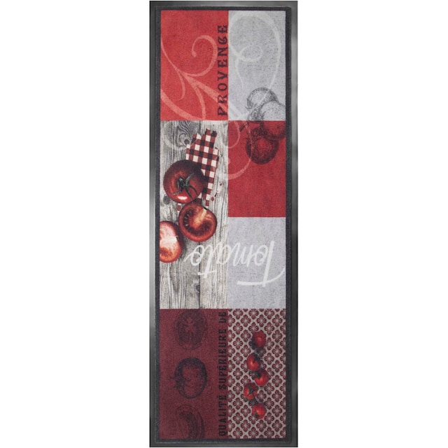 Primaflor-Ideen in Textil Küchenläufer »TOMATO«, rechteckig, Motiv Tomaten,  mit Schriftzug, rutschhemmend, waschbar, Küche