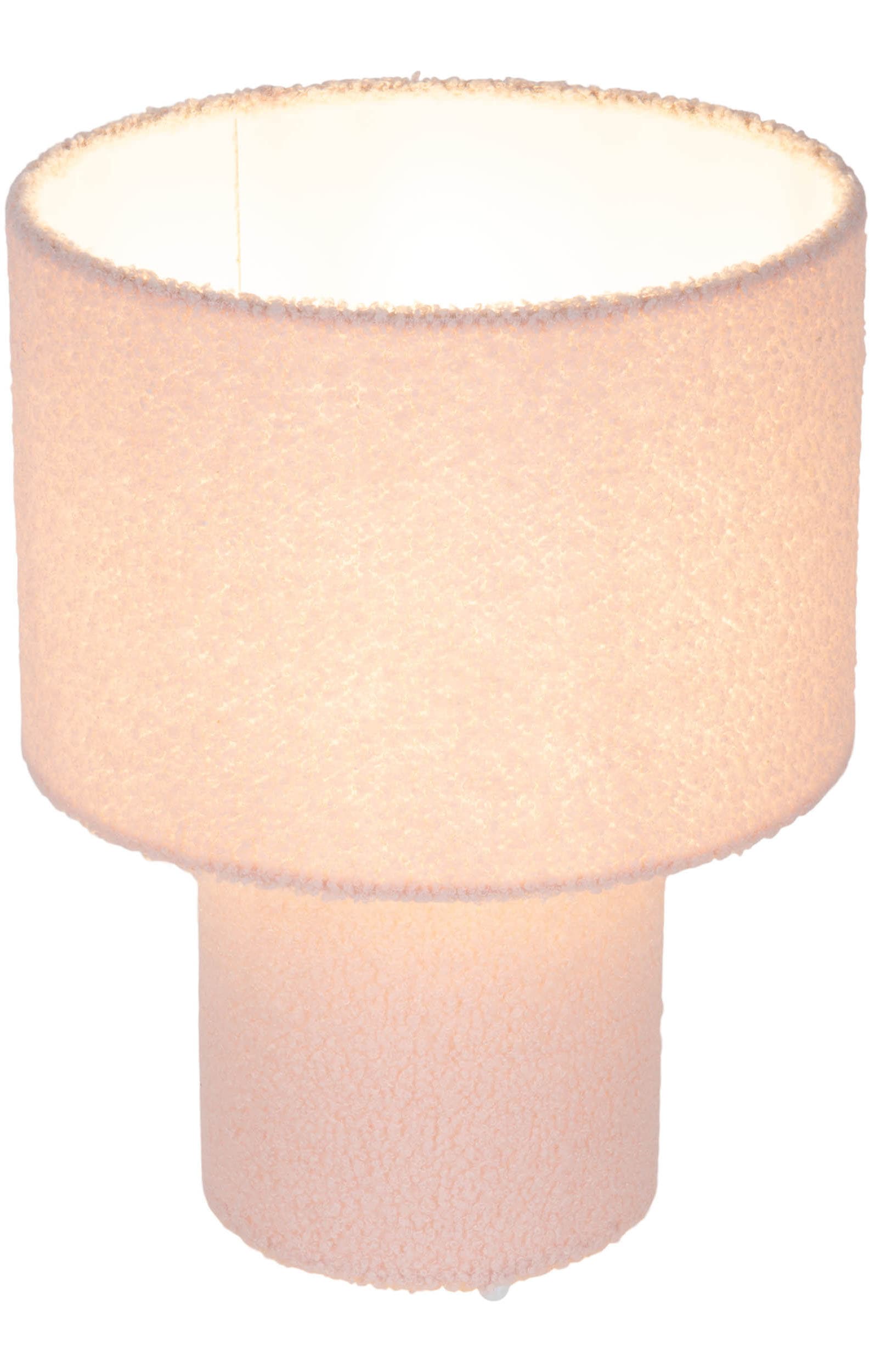 näve Tischleuchte »Fluffy« E27 1 Stk. fluffiger Plüschbezug, H:31cm D:23cm, Zuleitung mit Kippschalter, E27