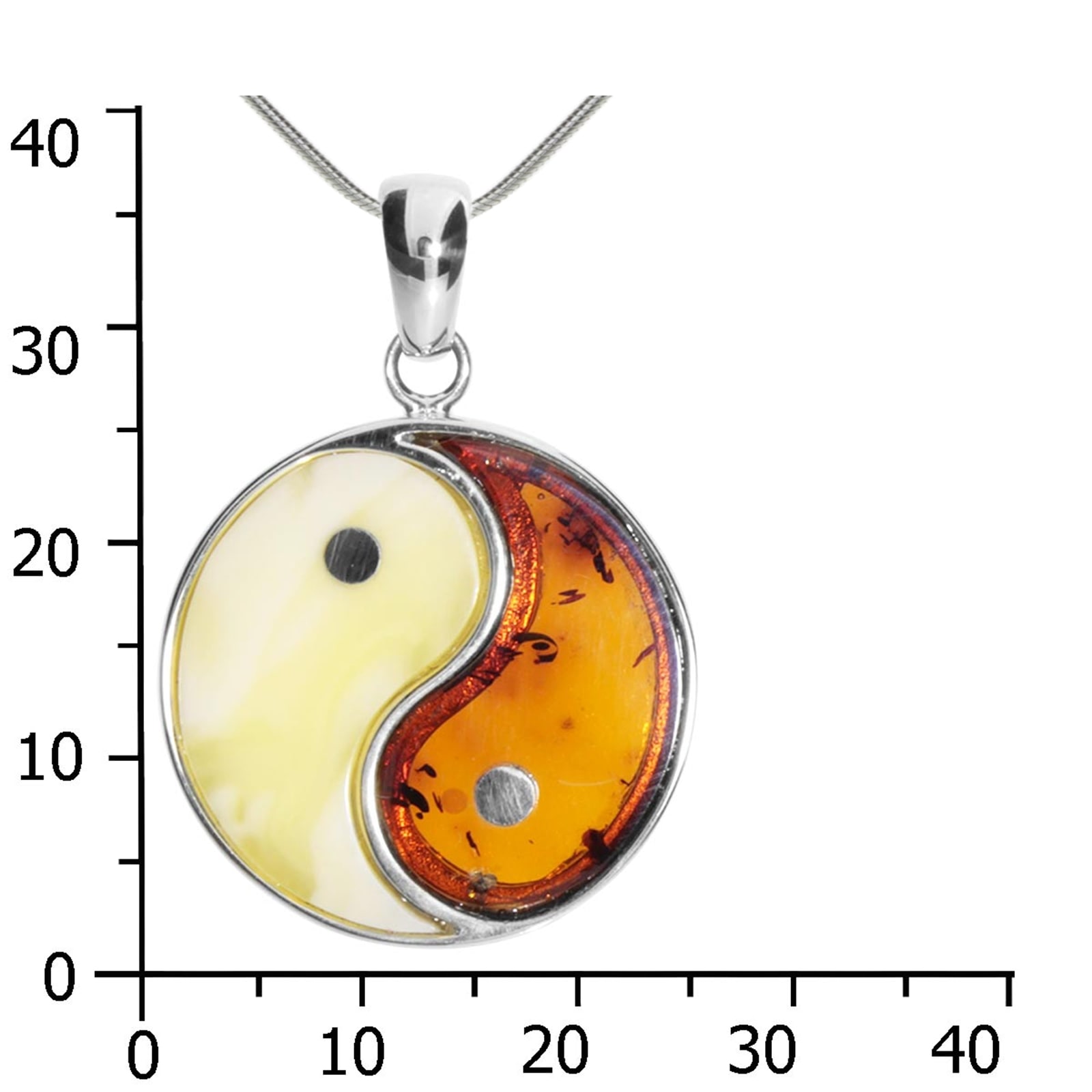 OSTSEE-SCHMUCK Kette mit Anhänger »- Yin & Yang - Silber 925/000 - Bernstein«