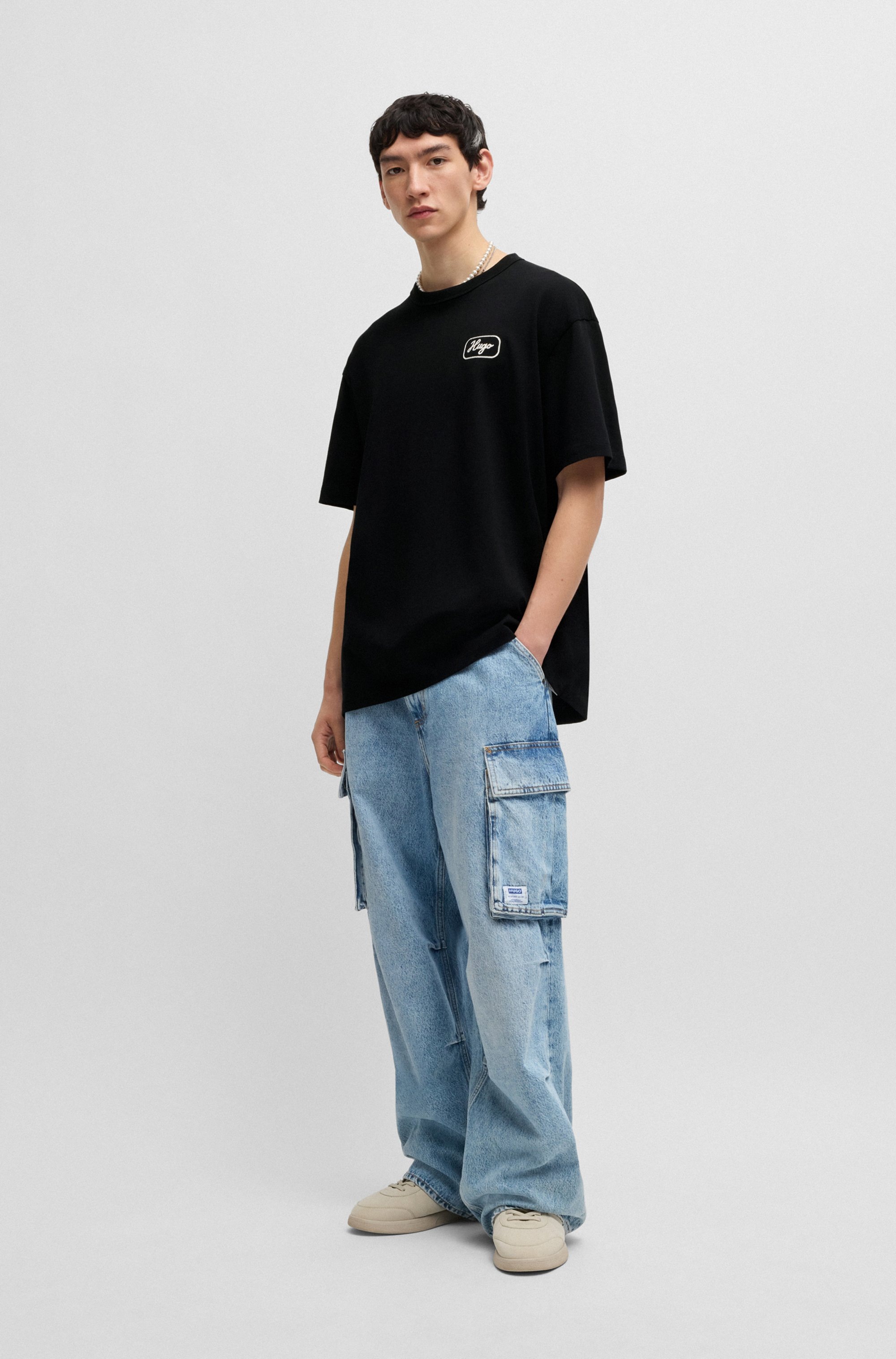 HUGO Blue T-Shirt »Nampie«, mit großem Aufdruck