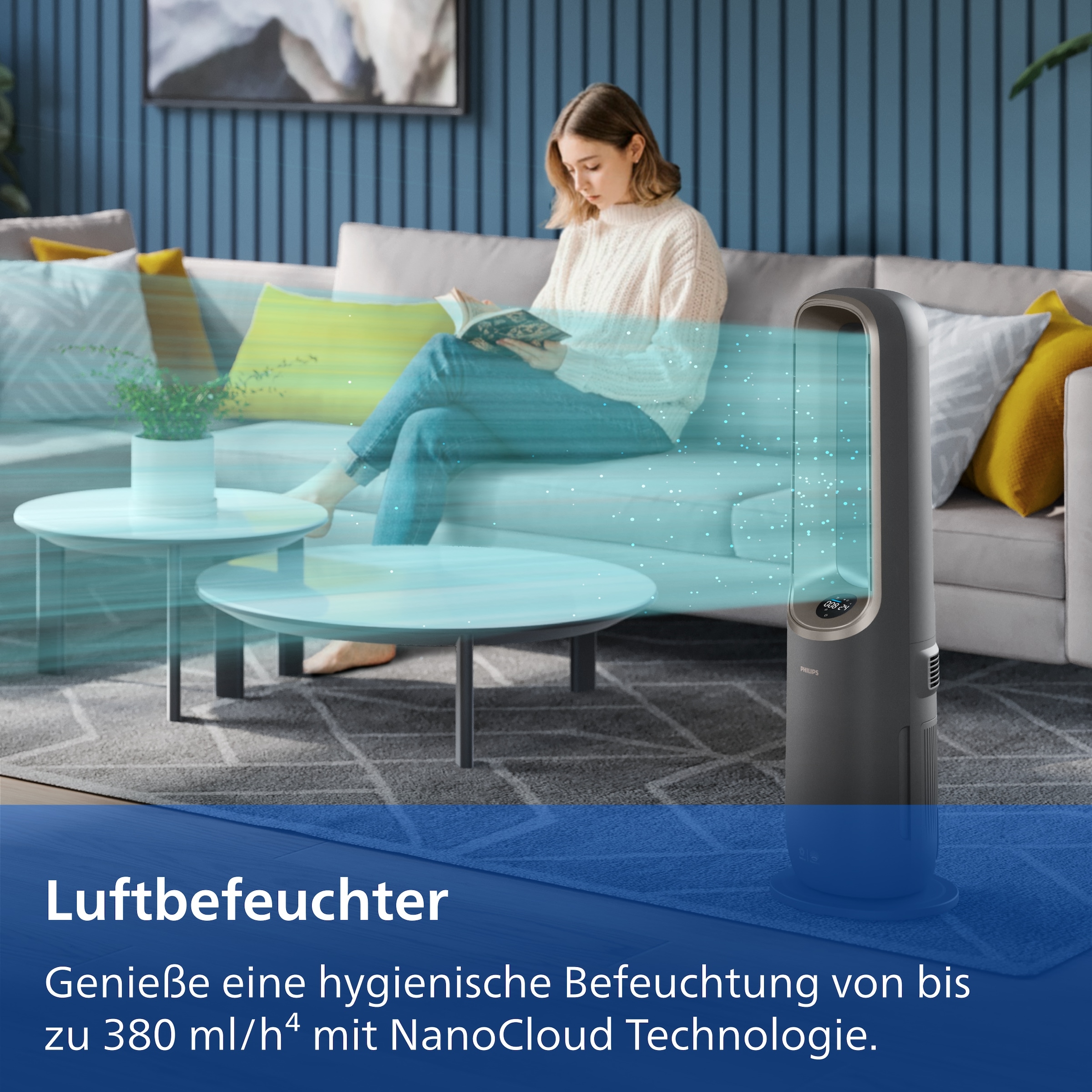 Philips Luftreiniger »AMF970/10 AirPerformer 4-in-1, Reinigen, Kühlen, Heizen & Befeuchten« für 48 qm Räume mit App-Verbindung, Fernbedienung