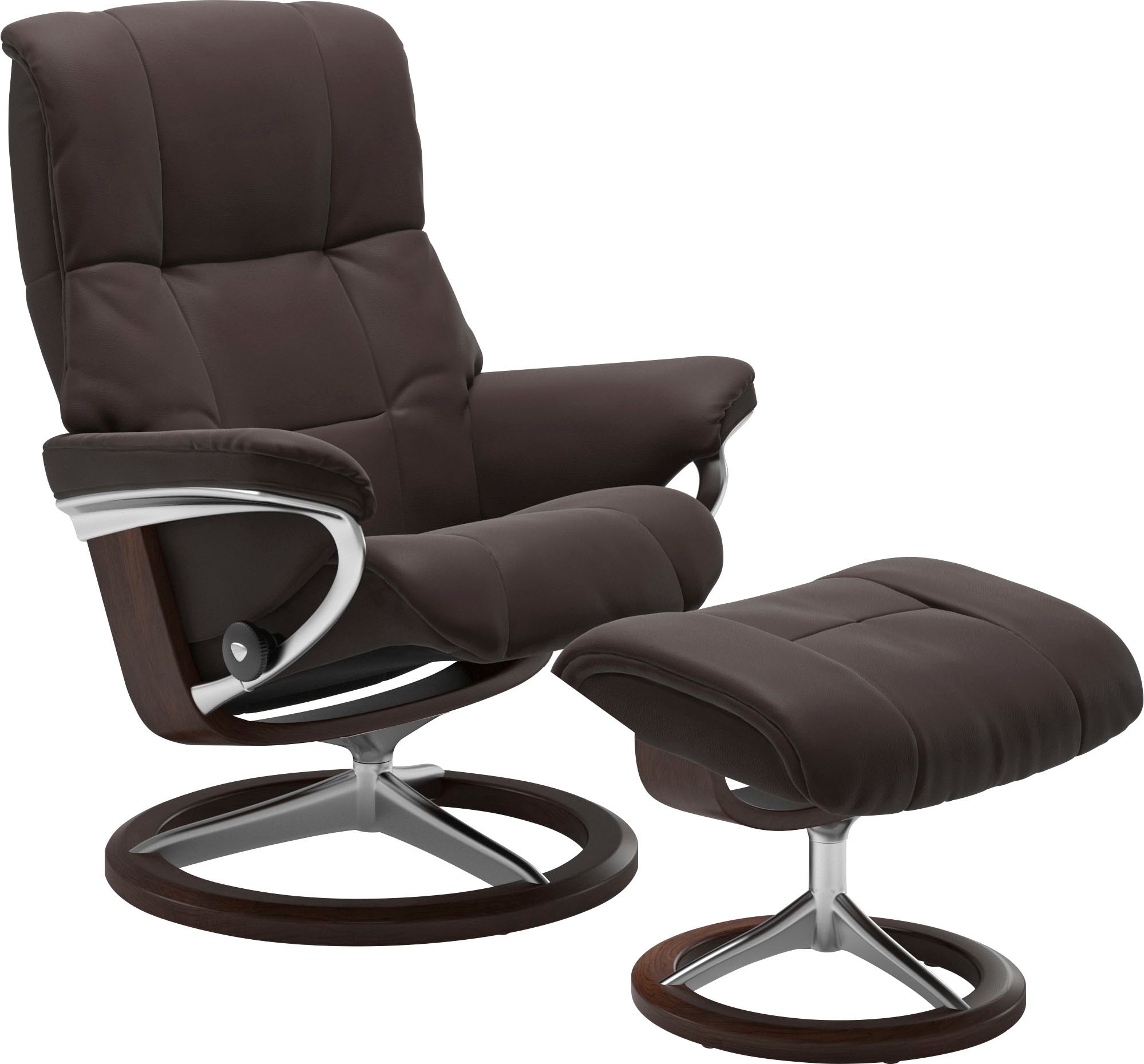 Stressless® Relaxsessel »Mayfair«, (Set, Relaxsessel mit Hocker), mit Hocker, mit Signature Base, Größe S, M & L, Gestell Braun