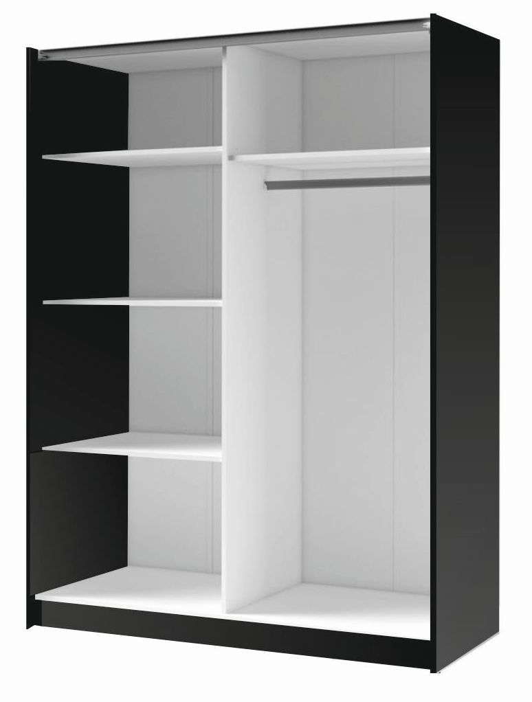 INOSIGN Kleiderschrank »Kleiderschrank Charisy mit 4 Einlegeböden und Kleiderstange«, Garderobe mit 2 Schwebetüren und Lamellen, B/H/T 200/198,5/62 cm