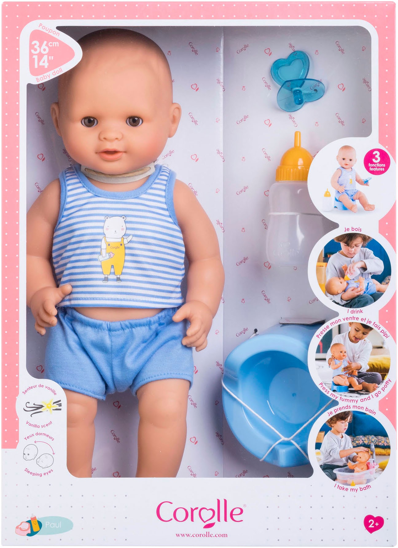 Corolle® Babypuppe »Mon Grand Poupon, Paul Trink+Näss Badebaby«, mit Vanilleduft