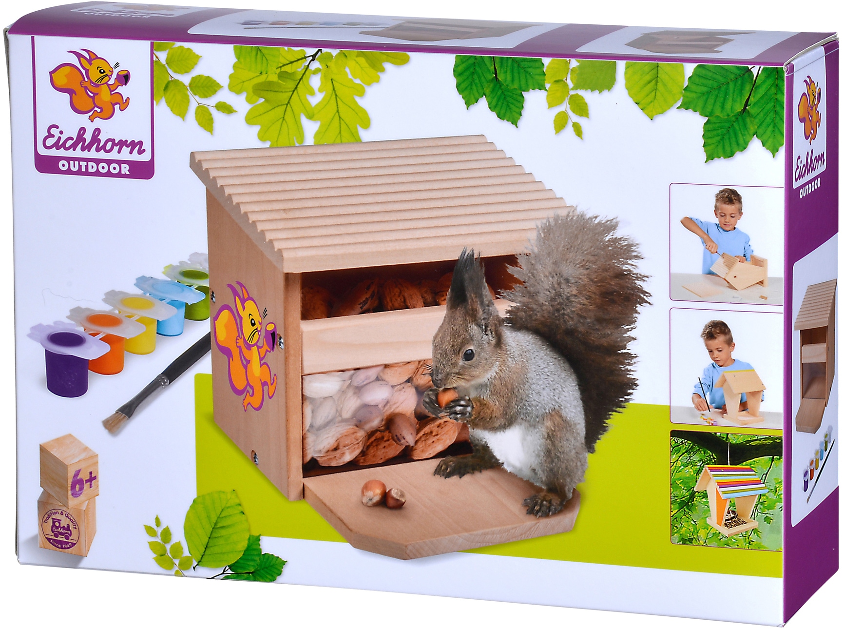 Eichhorn Kreativset »Outdoor Futterhaus Eichhörnchen«, (Set), zum Zusammenbauen und Bemalen; Made in Europe