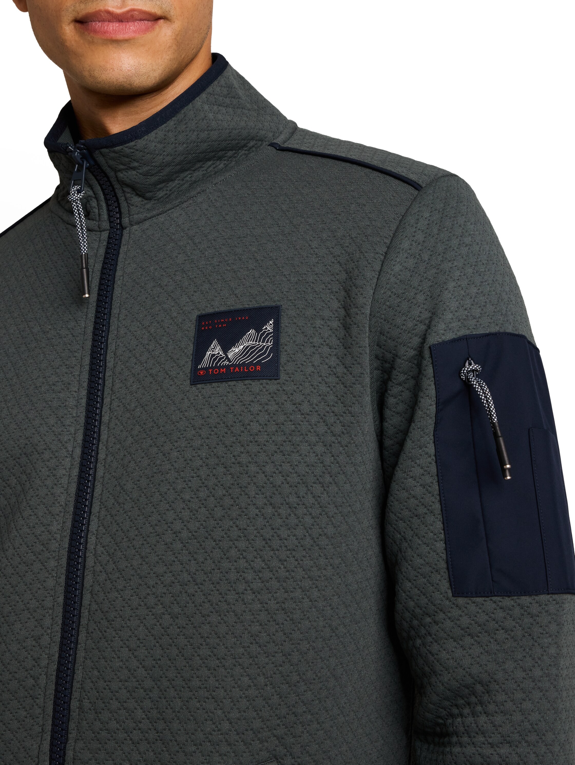 TOM TAILOR Sweatjacke Praktischer Stehkragen mit Reißverschluss / Sportiver Look