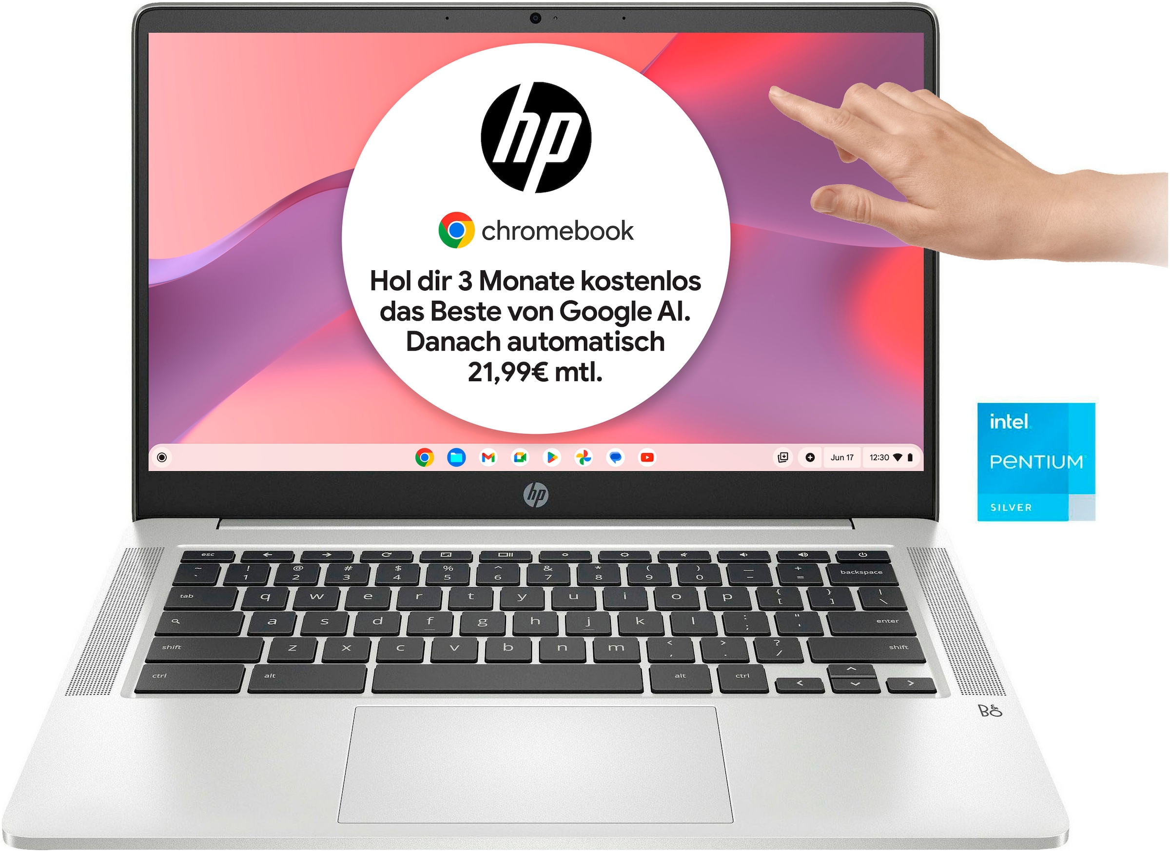 HP Chromebook »14a-ca0218ng«, 35,6 cm, / 14 Zoll, Intel, Pentium Silber, UHD Graphics 605