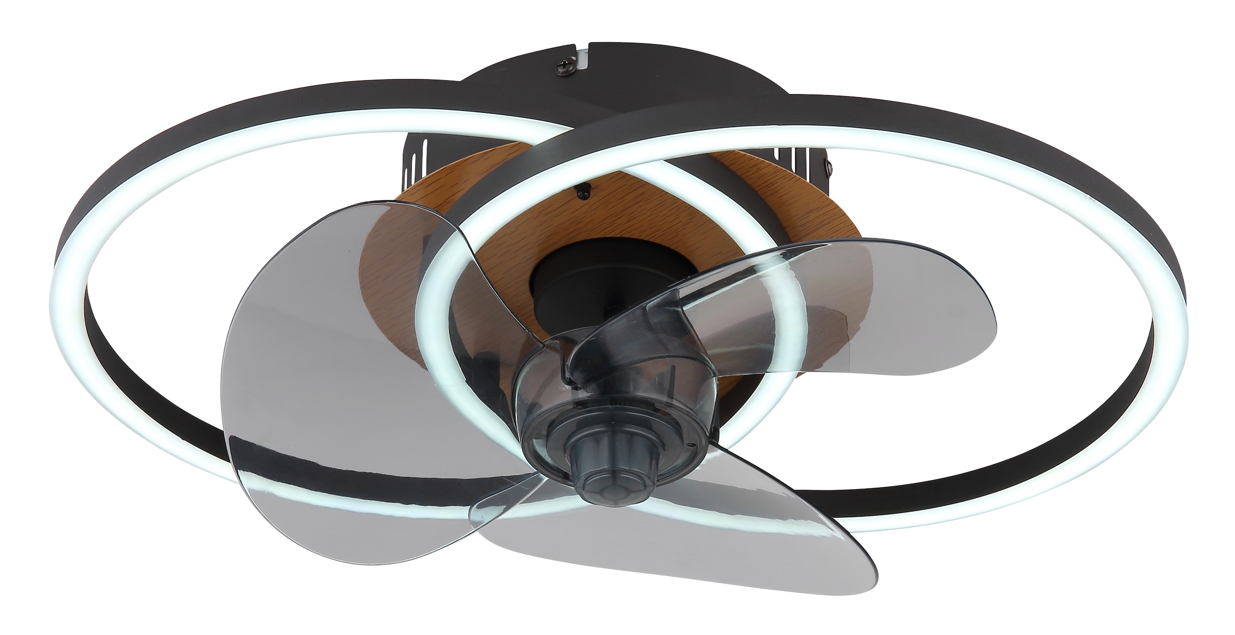 GLOBO LIGHTING Deckenleuchte »KAREN Deckenventilator Metall schwarz matt«, Leuchtmittel LED-Modul | LED fest integriert, LED, Kaltweiß, Neutralweiß, Warmweiß, Deckenlampe, Ventilator
