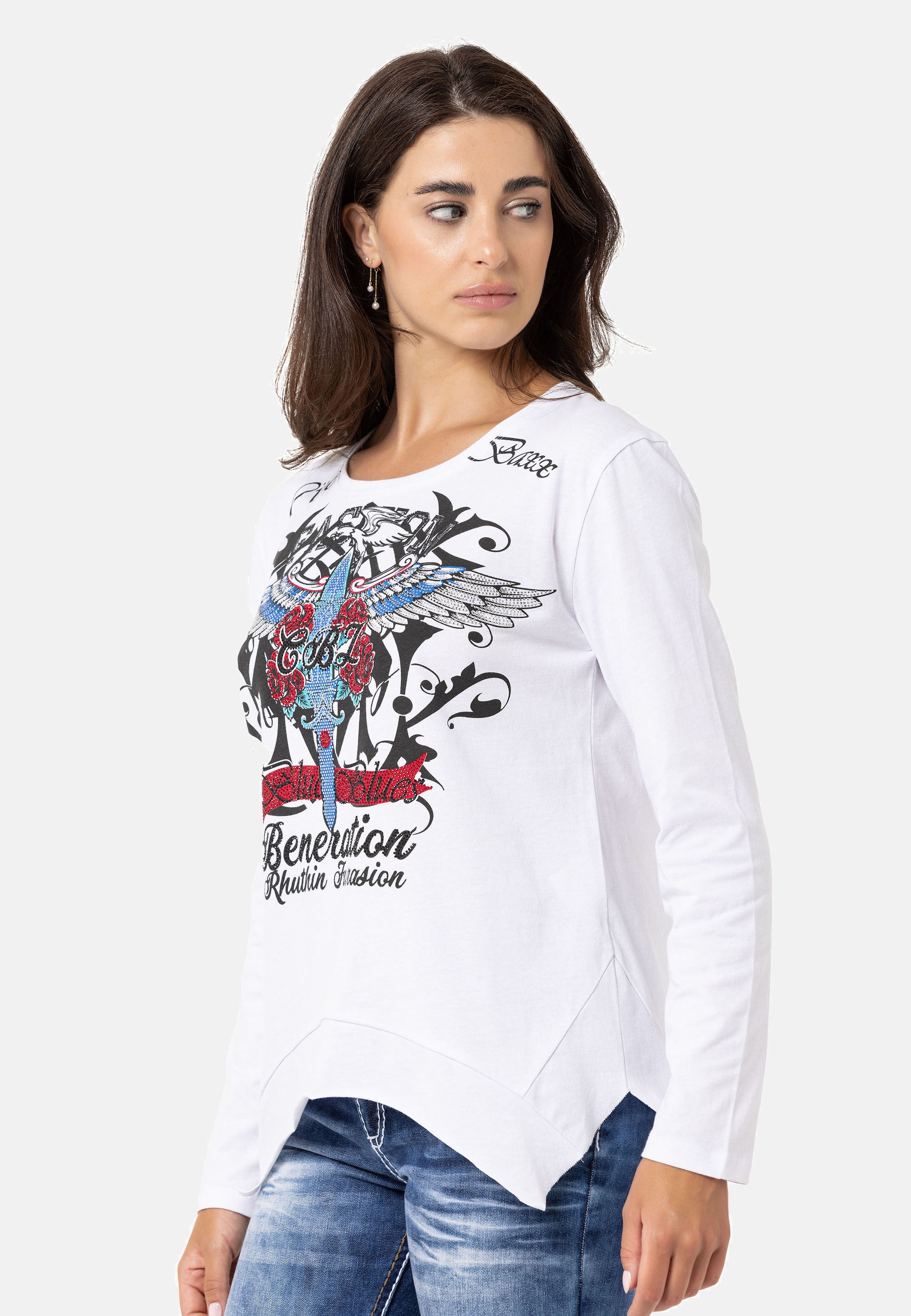 Cipo & Baxx Sweatshirt »Cipo & Baxx Sweatshirt WL354«, mit Rundhalsausschnitt
