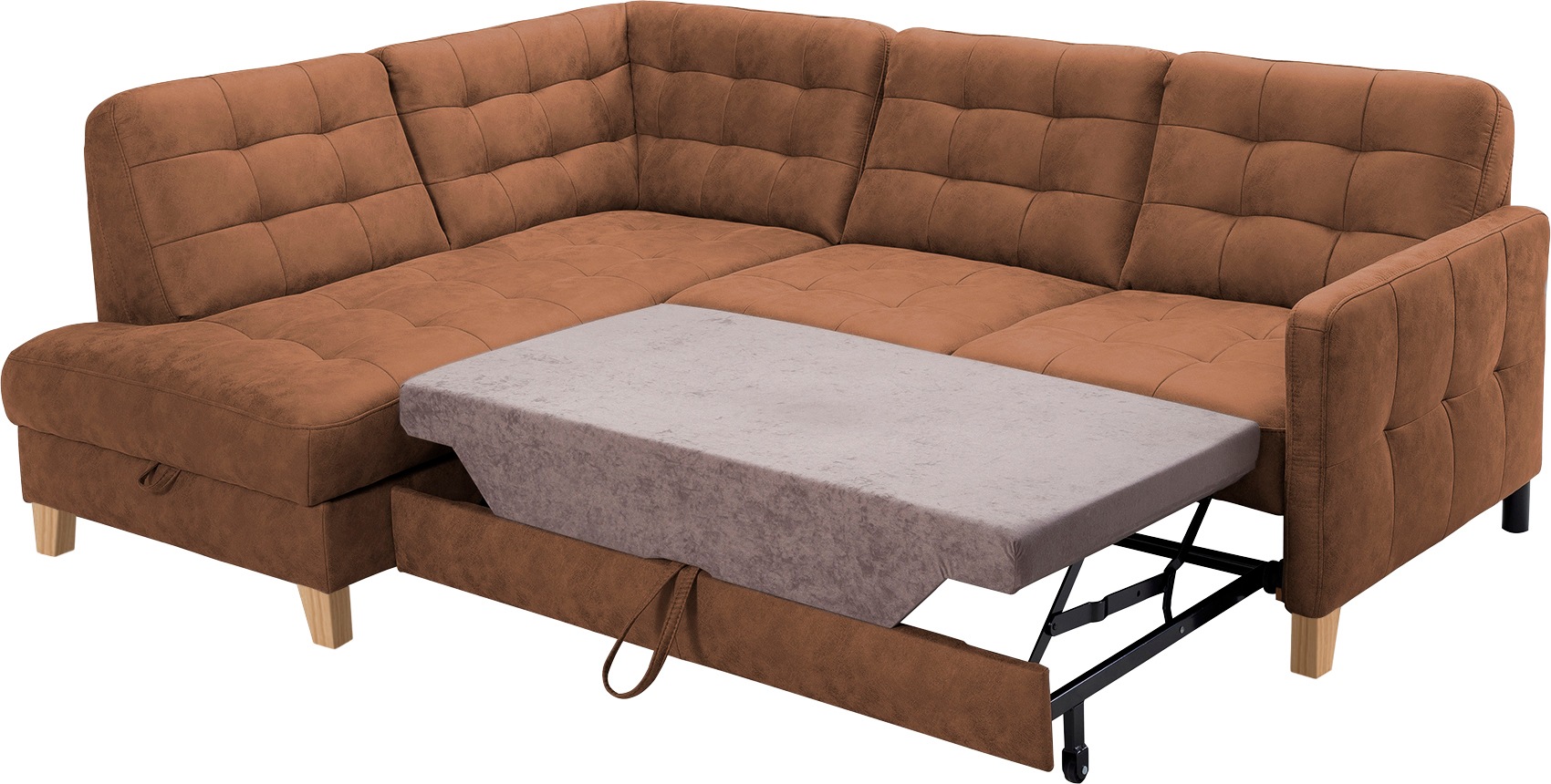 exxpo - sofa fashion Ecksofa »Elio, kompakt und komfortabel, bequem, zeitloses Design, L-Form«, wahlweise mit Bettfunktion und Bettkasten