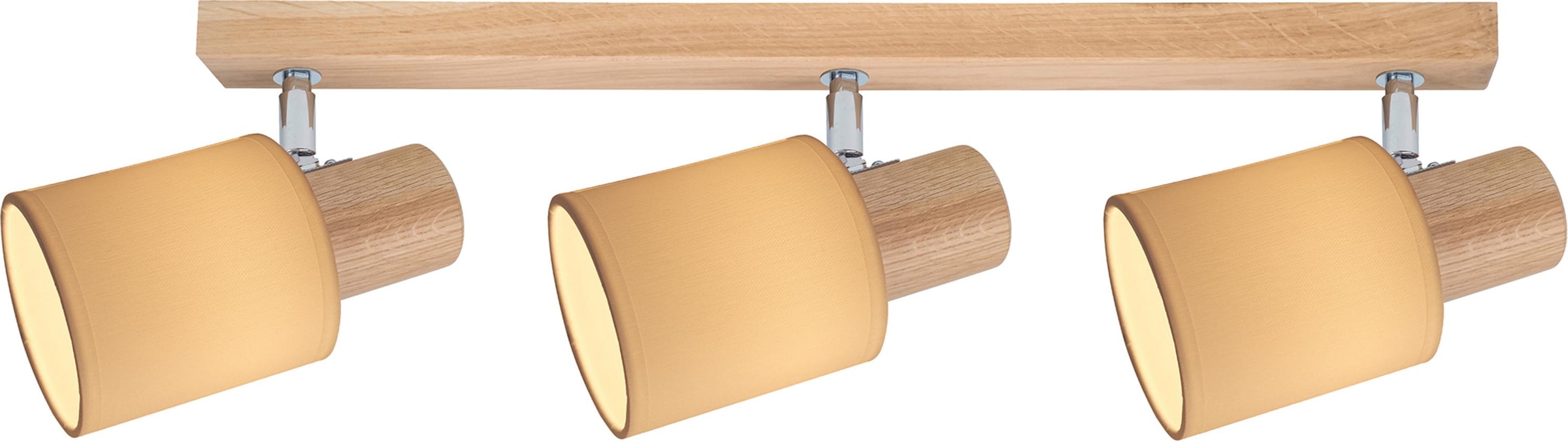 SPOT Light Deckenleuchte »TREEHOUSE«, online Jahren Mit Garantie 3 Eichenholz, 3 aus kaufen aus mit Spotkopf, Naturprodukt Stoff XXL flammig-flammig, flexiblem Schirm 