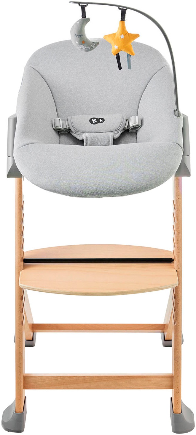 Kinderkraft Kombihochstuhl »Set: Kinderstuhl ENOCK + Babywippe CALMEE GREY«, (Set), 2 St., mitwachsend