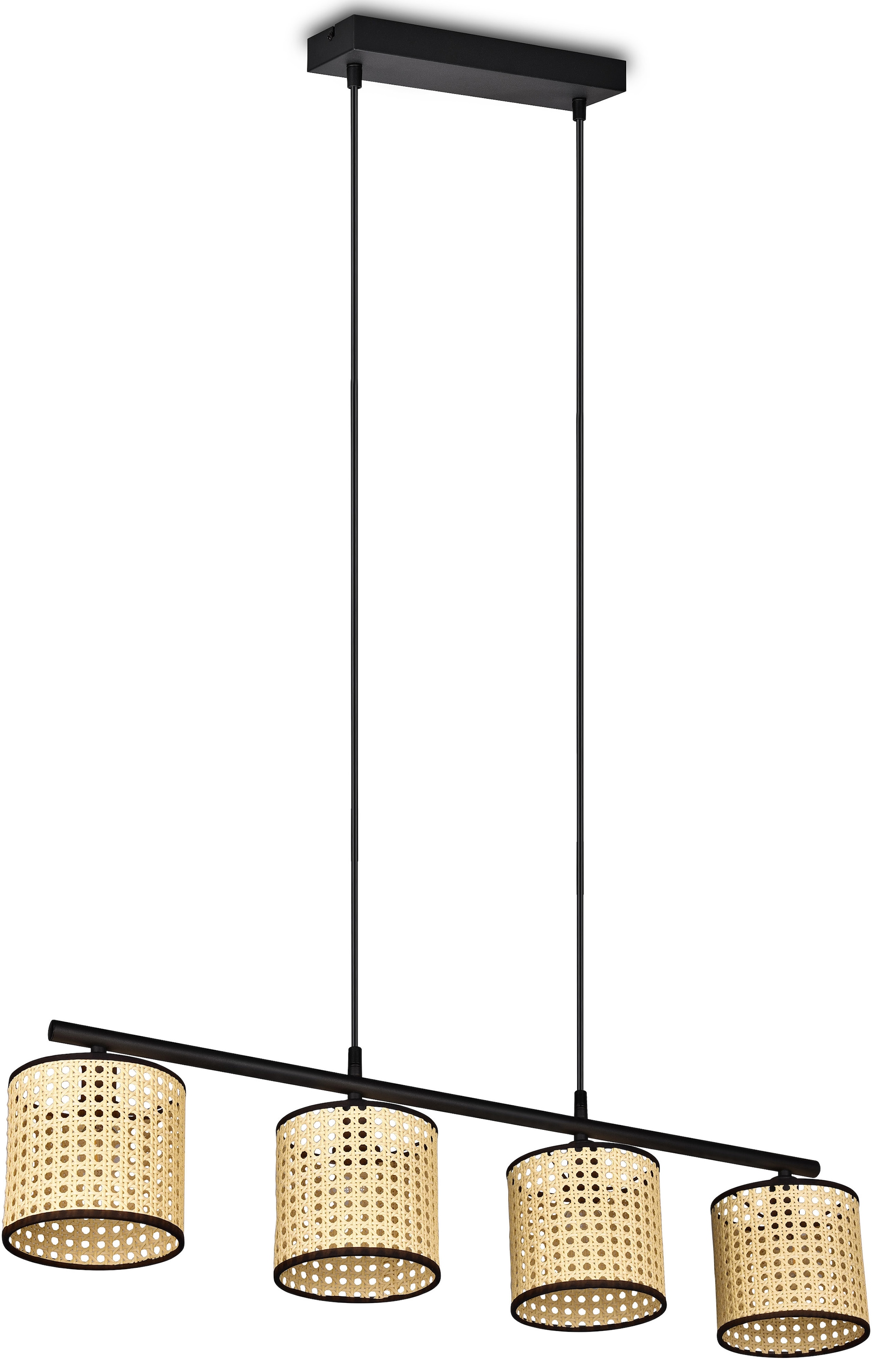 Leonique Pendelleuchte »Jules« E14 1 Stk. 4-flammige Hängeleuchte mit Wiener Geflecht, höhenverstellbar