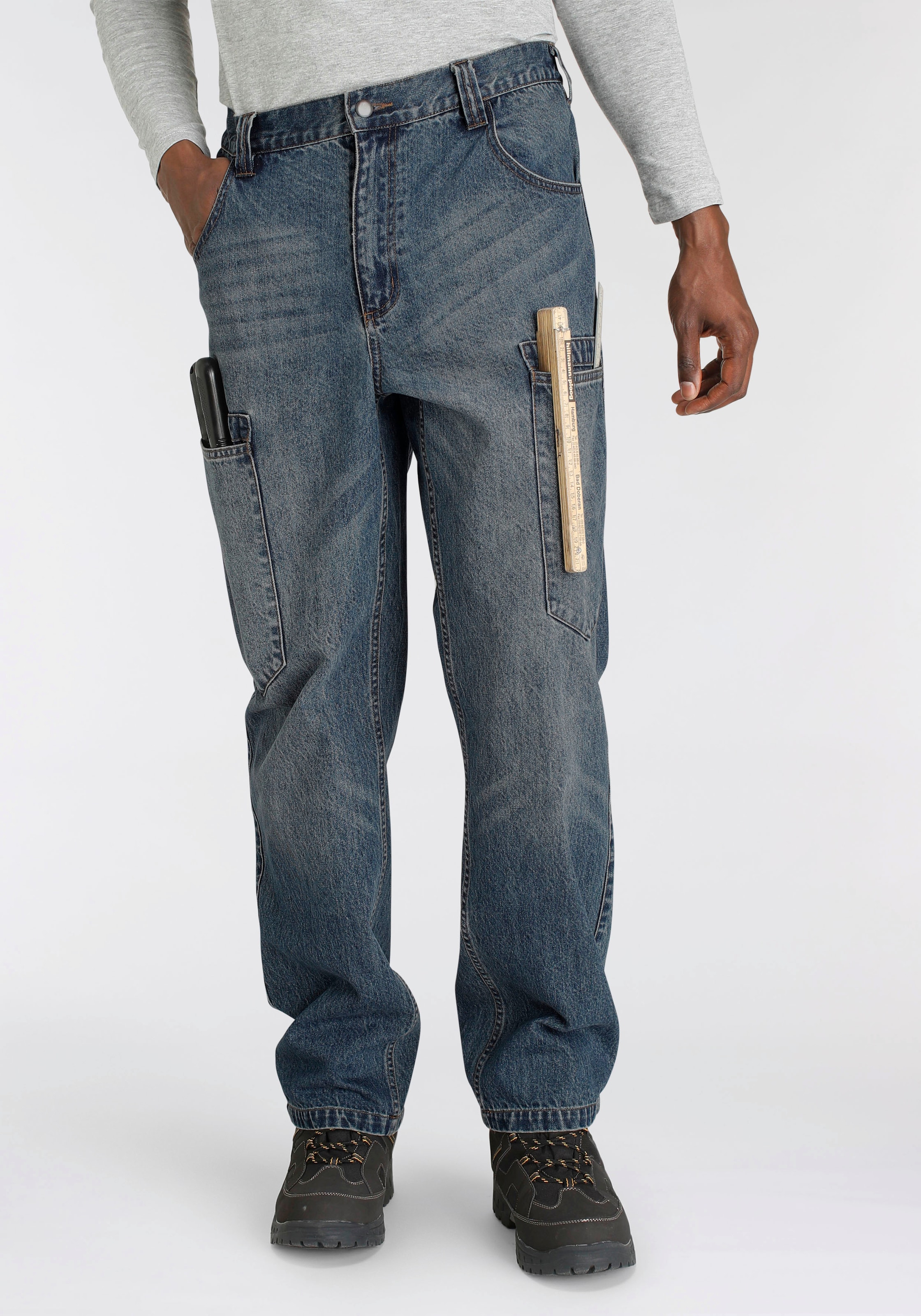 Northern Country Arbeitshose »Cargo Jeans«, mit 100% comfort mit dehnbarem Jeansstoff, fit), Bund, praktischen robuster bei Taschen (aus 6 ♕ Baumwolle