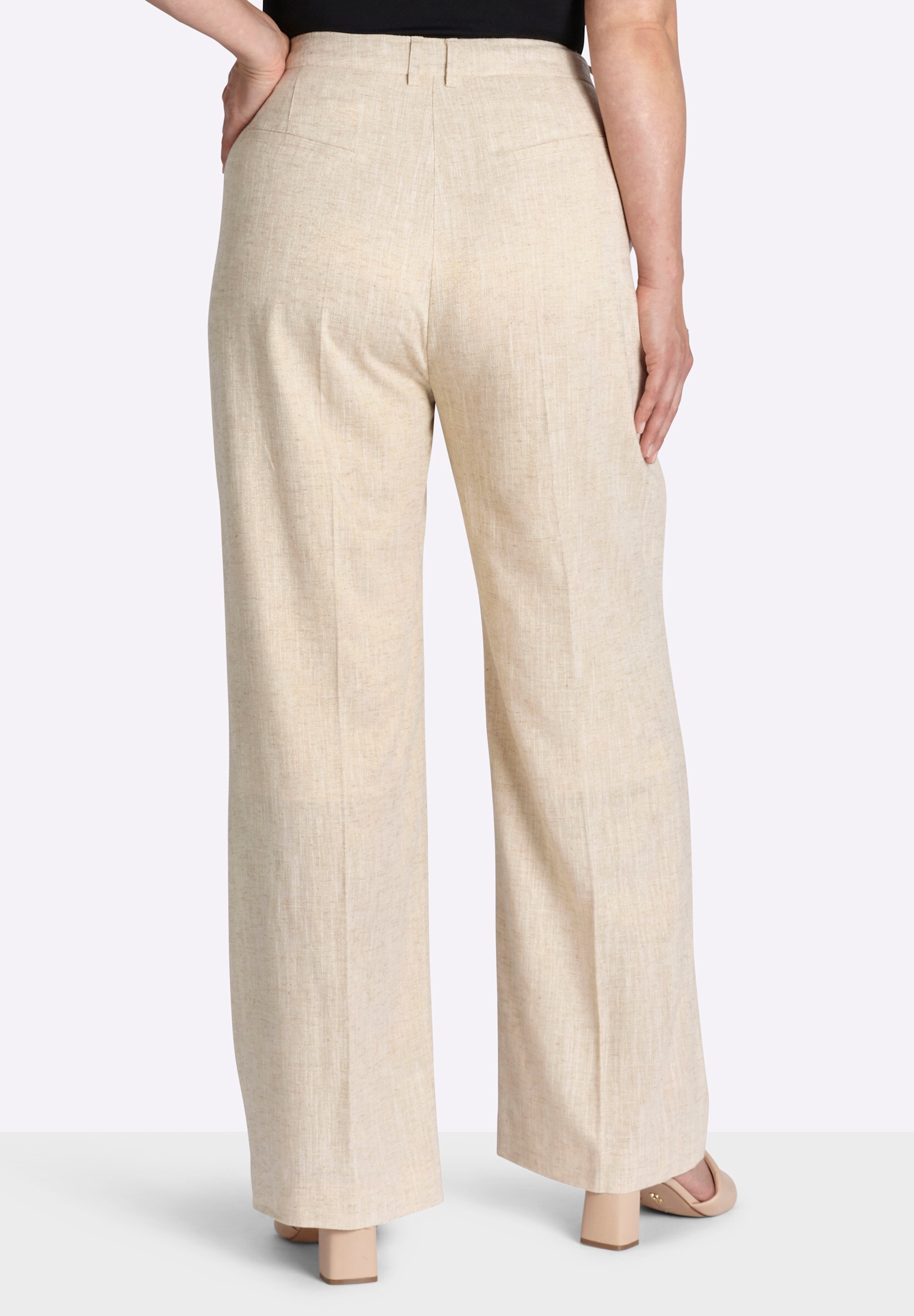 Sheego Bügelfaltenhose »Leinen-Hose Leinenhose mit Lurexfaden«