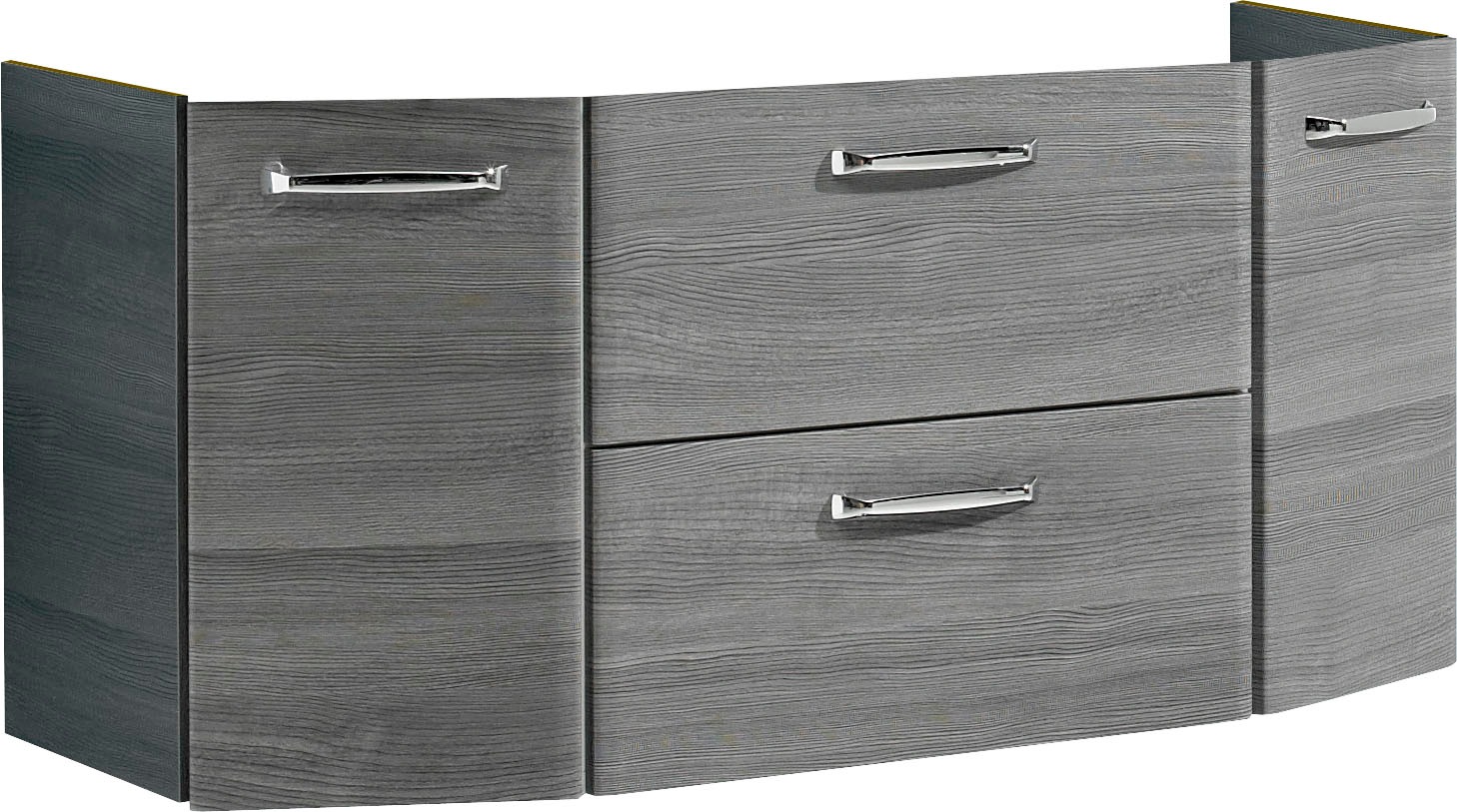 Saphir Badmöbel-Set »Quickset 2-teilig, Glaswaschtisch mit LED-Spiegelschrank, 115 cm breit«, (2 St.), Badezimmer Set inkl. Türdämpfer, 5 Türen, 1 Klappe, 1 Schublade
