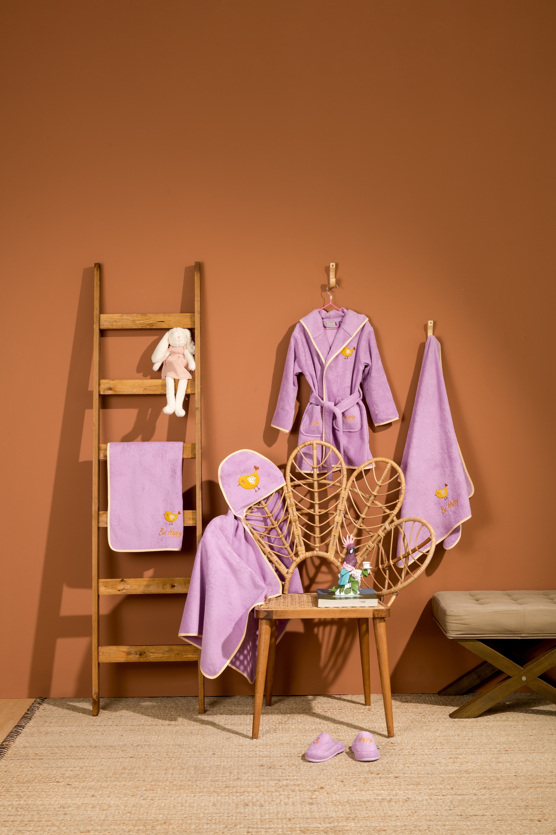 Egeria Kinderbademantel »Be Happy« mit Vogel Applikation