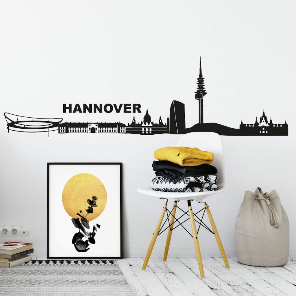 Wall-Art Wandtattoo »XXL Stadt Skyline Hannover 120cm«, (1 St.)