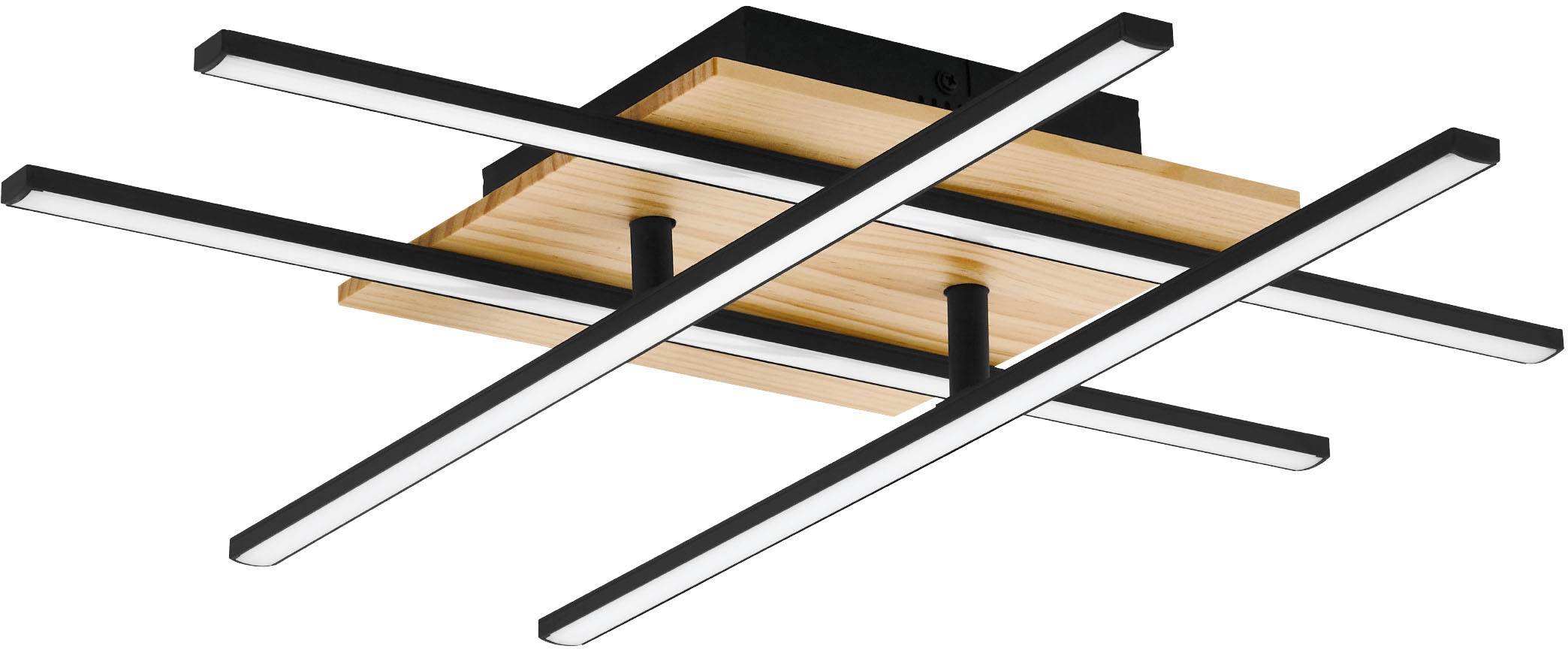 EGLO LED-Deckenleuchte »MARINELLO 1« in schwarz und braun aus Alu, Stahl,  Holz / inkl. LED fest integriert - 4 x 5,3 Watt online kaufen | mit 3  Jahren XXL Garantie