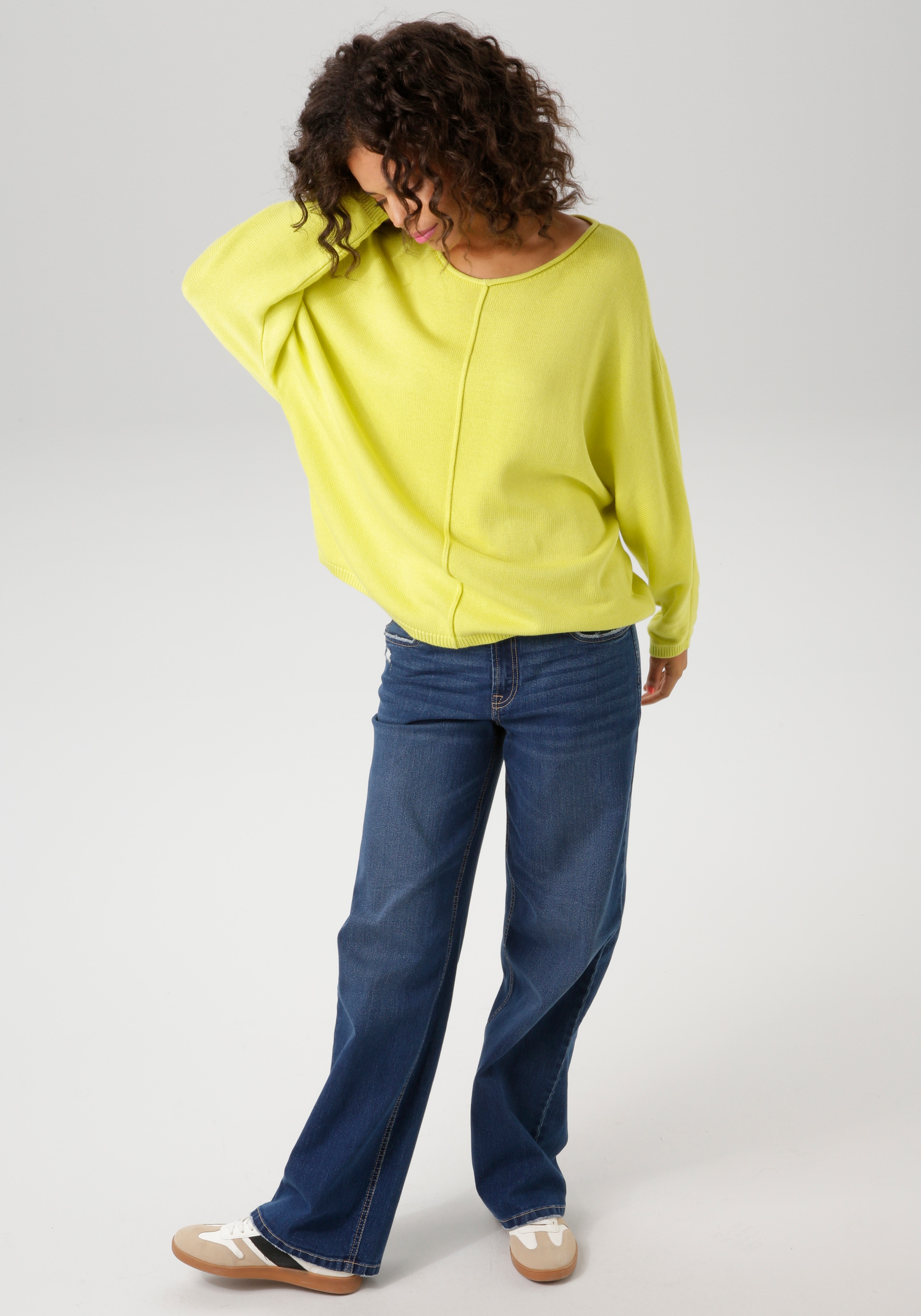 Aniston CASUAL Strickpullover, mit langen Fledermaus-Ärmeln