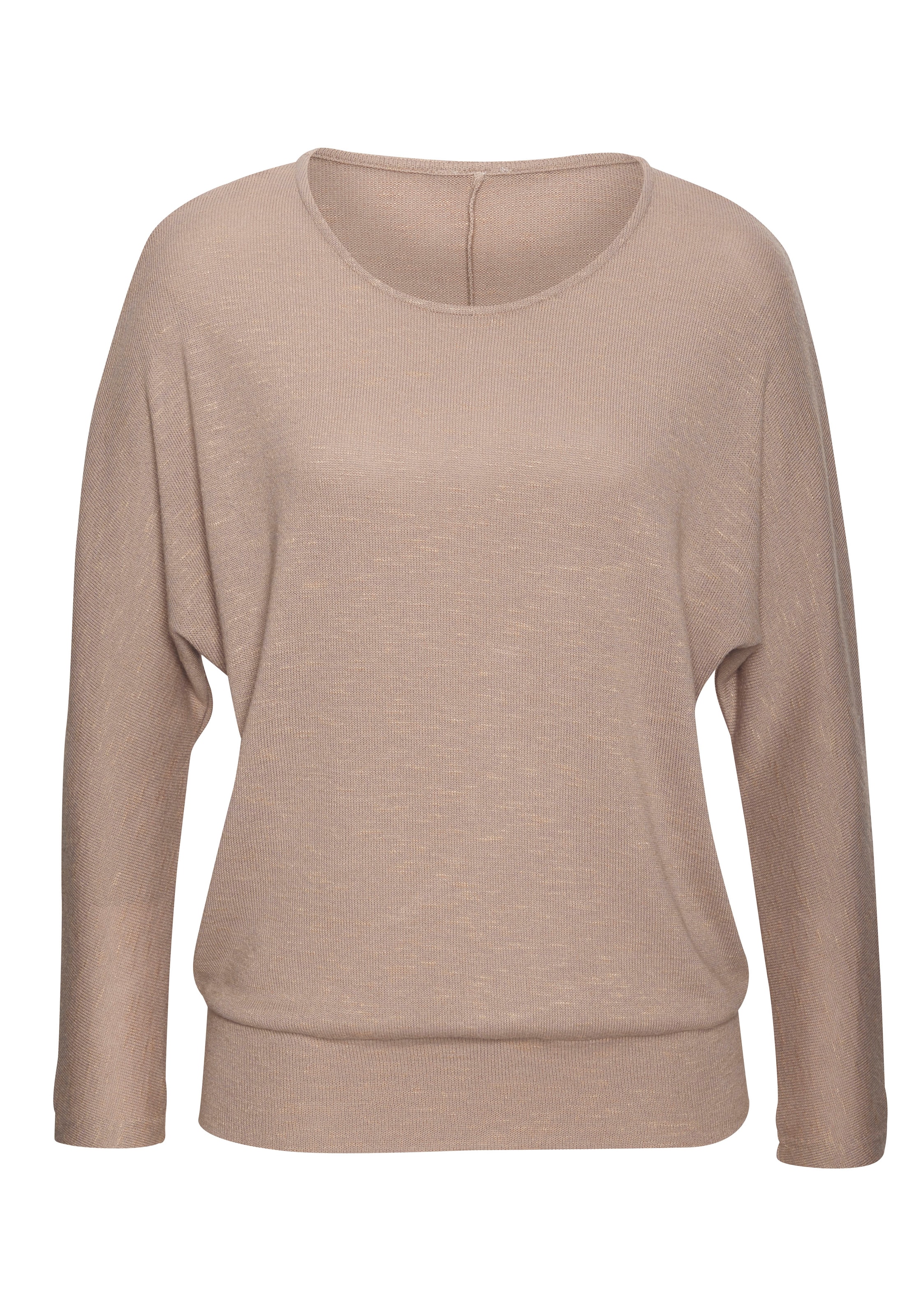 Vivance Langarmshirt »mit breitem Bund«, aus strukturiertem Feinstrick mit Viskose