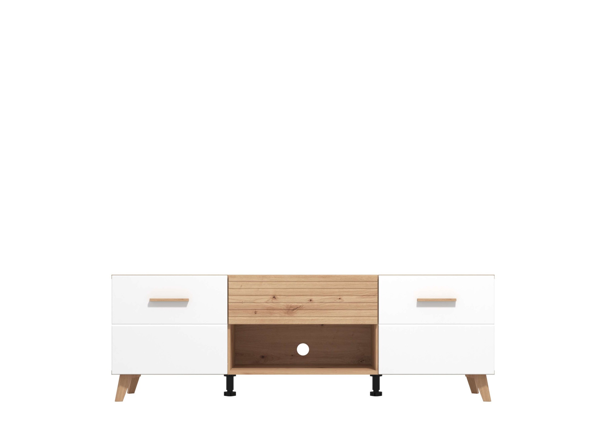 INOSIGN Lowboard »Bretagna TV-Lowboard, TV-Schrank, TV-Ständer, Breite 150 cm«, Kommode mit Schublade, Holzgriffen, TV-Möbel, in Artisan Eiche