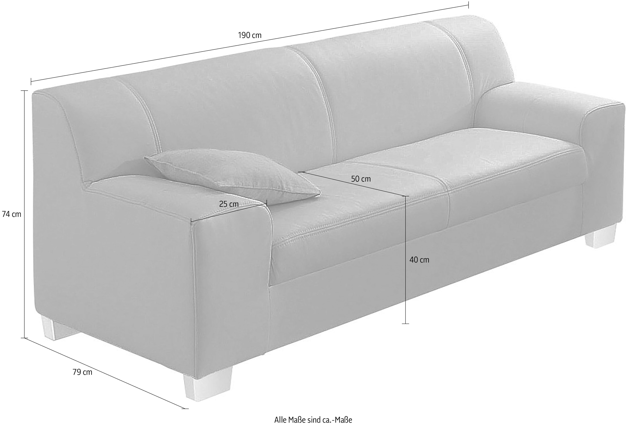 DOMO collection 3-Sitzer »Amando zeitlos und modern, komfortabel,«, in vielen Bezugsvarianten, auch in Leder