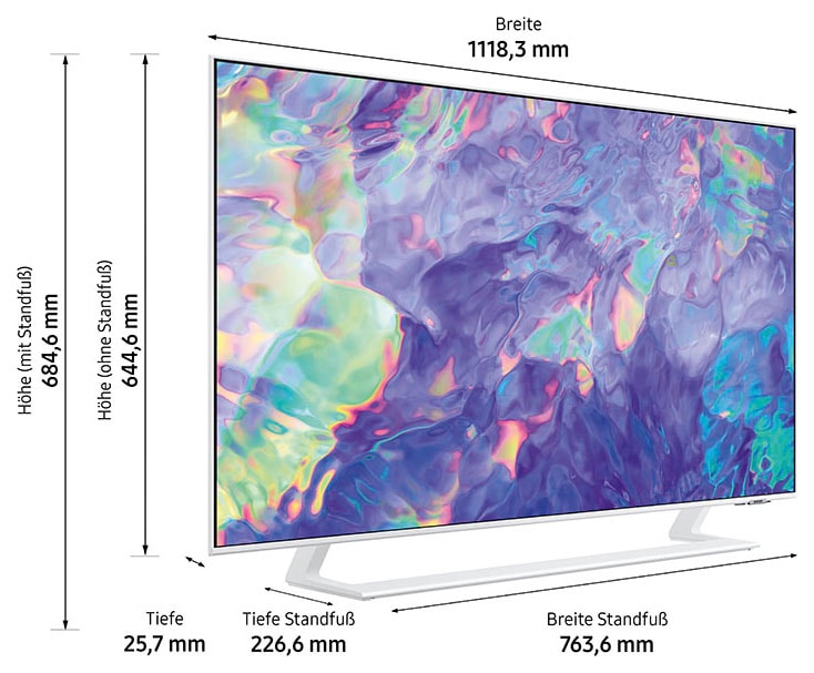 Dynamic Zoll, cm/50 UNIVERSAL 125 ➥ 4K | Samsung Crystal Smart-TV, Design, XXL Prozessor LED-Fernseher, 3 Color, AirSlim Crystal Jahre Garantie