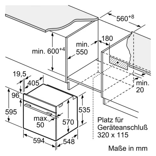 BOSCH Elektro-Herd-Set »HND411LS62«, HND411LS62, mit Teleskopauszug nachrüstbar