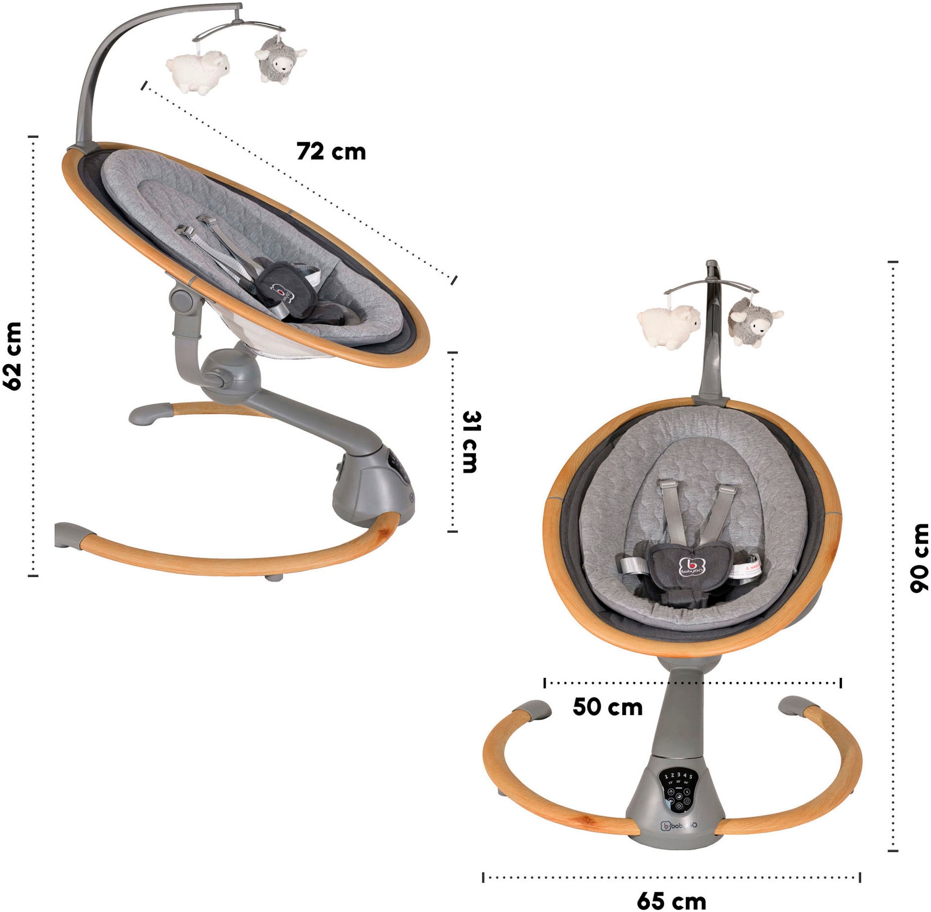 BabyGo Babywippe »Homey«, bis 9 kg, mit Schaukelbewegungen und Sound