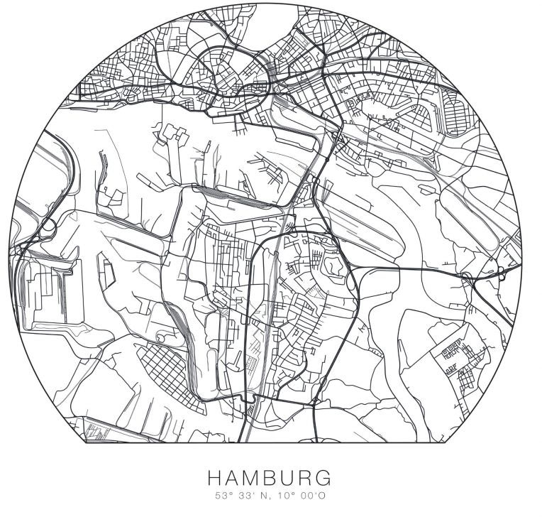 Wall-Art Wandtattoo »Hamburg Stadtplan kaufen (1 entfernbar«, bequem St.)