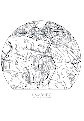 Wall-Art Wandtattoo »Hamburg Stadtplan entfernbar«, (1 St.) kaufen
