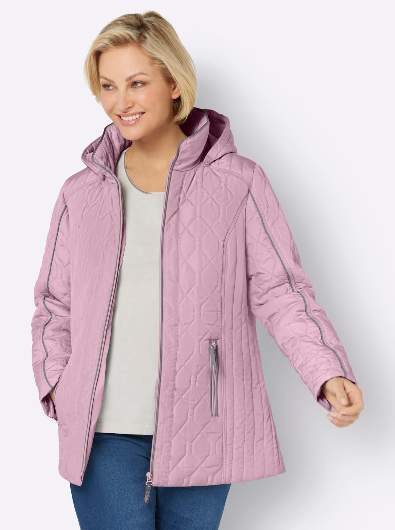 Steppjacke, mit Kapuze