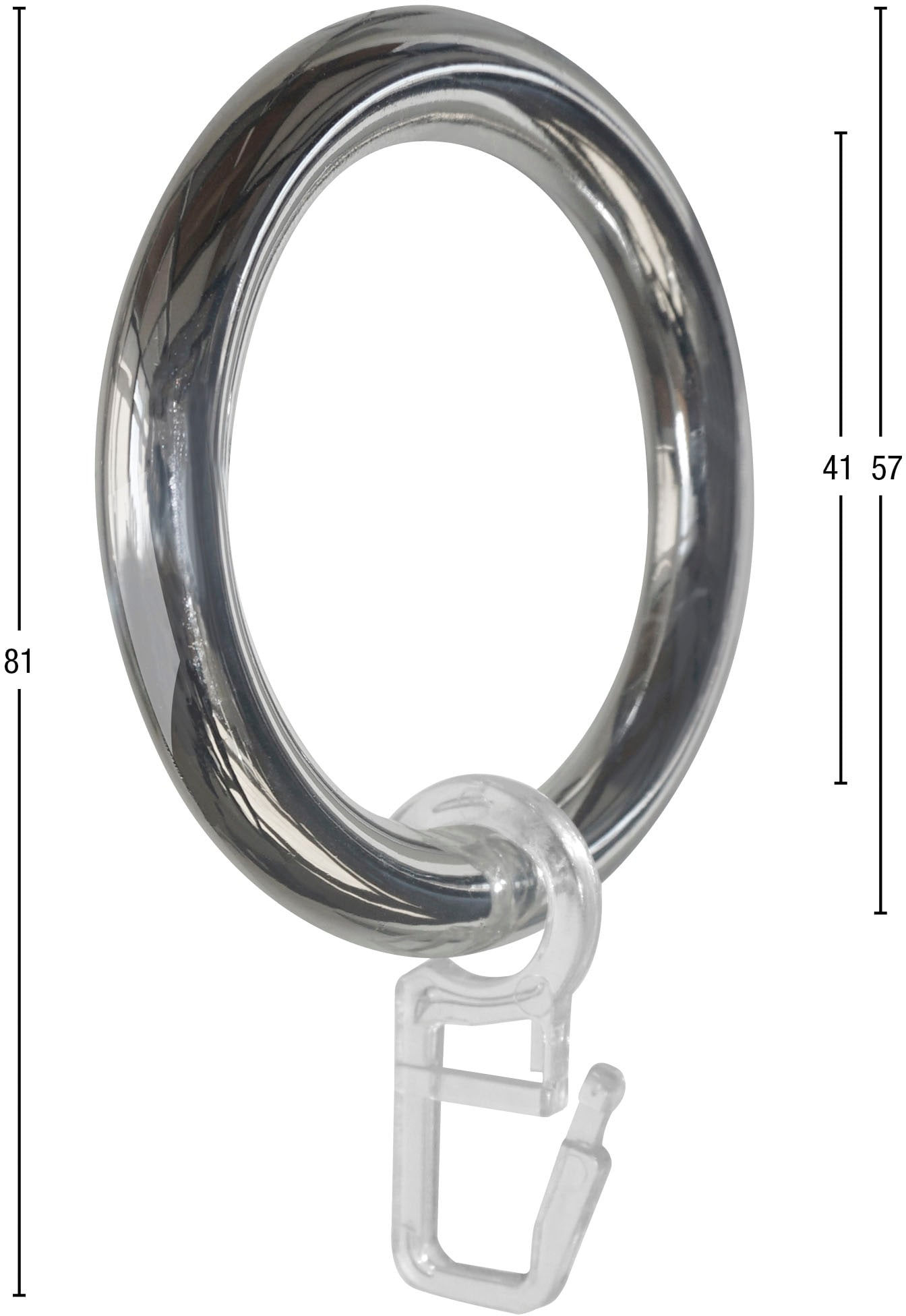 GARESA Gardinenring »Kunststoffring mit Haken«, (20 St.), für Durchmesser bis 28mm, einfache Montage