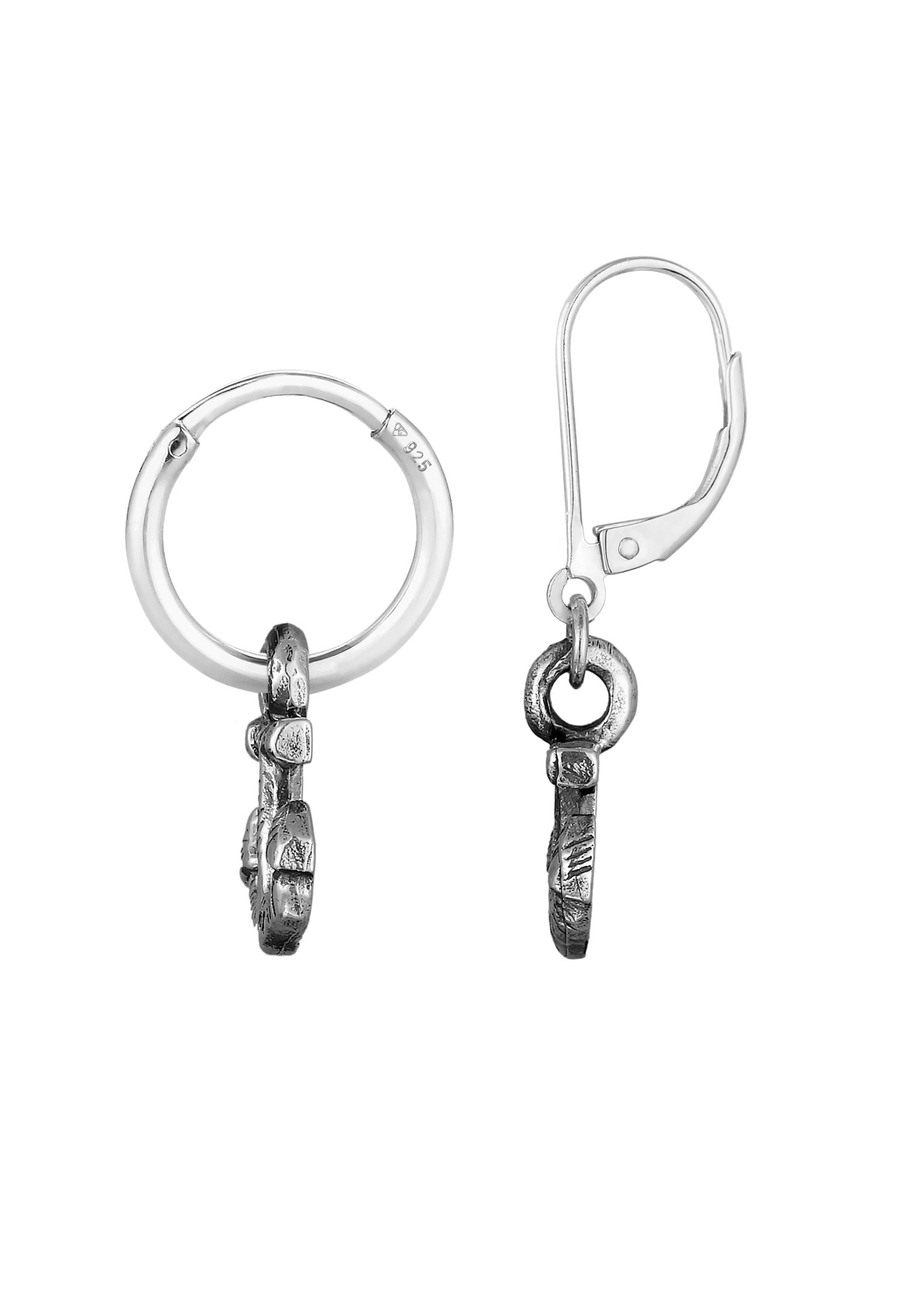 HAZE & GLORY Paar Ohrstecker »Ohrringe Set Creolen Ohrhänger Anker 925 Silber oxidiert«