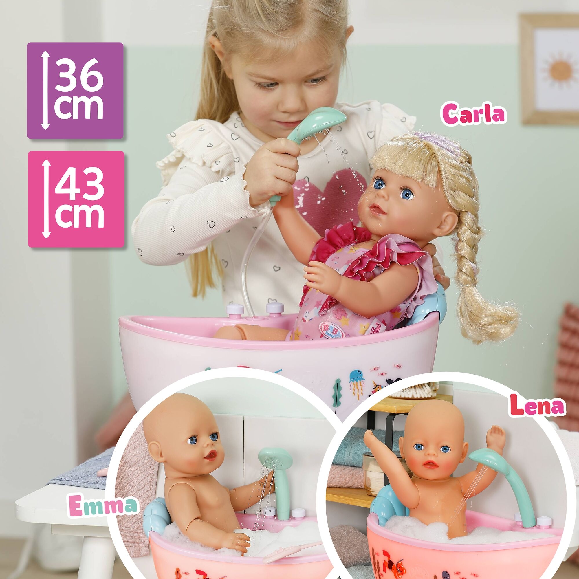Baby Born Puppen Badewanne mit Licht- u. Soundeffekten; passend für Click & Play BABY born Puppen