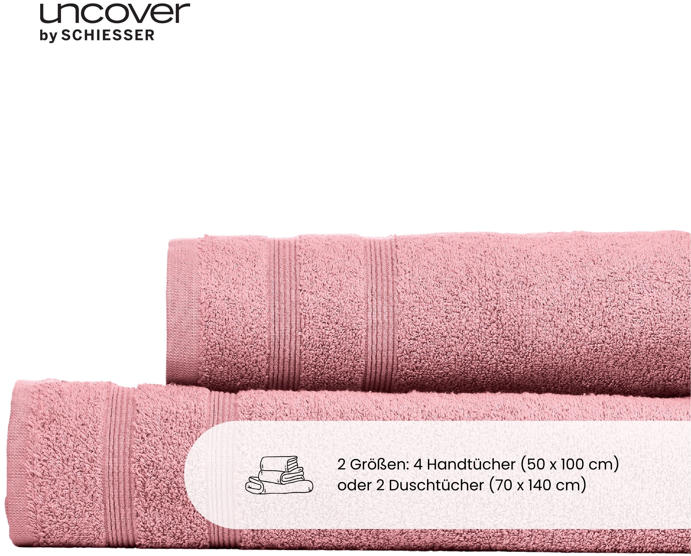 uncover by SCHIESSER Handtücher »Brooklyn mit dezenter Bordüre in Hoch-Tief-Optik« Made in Green