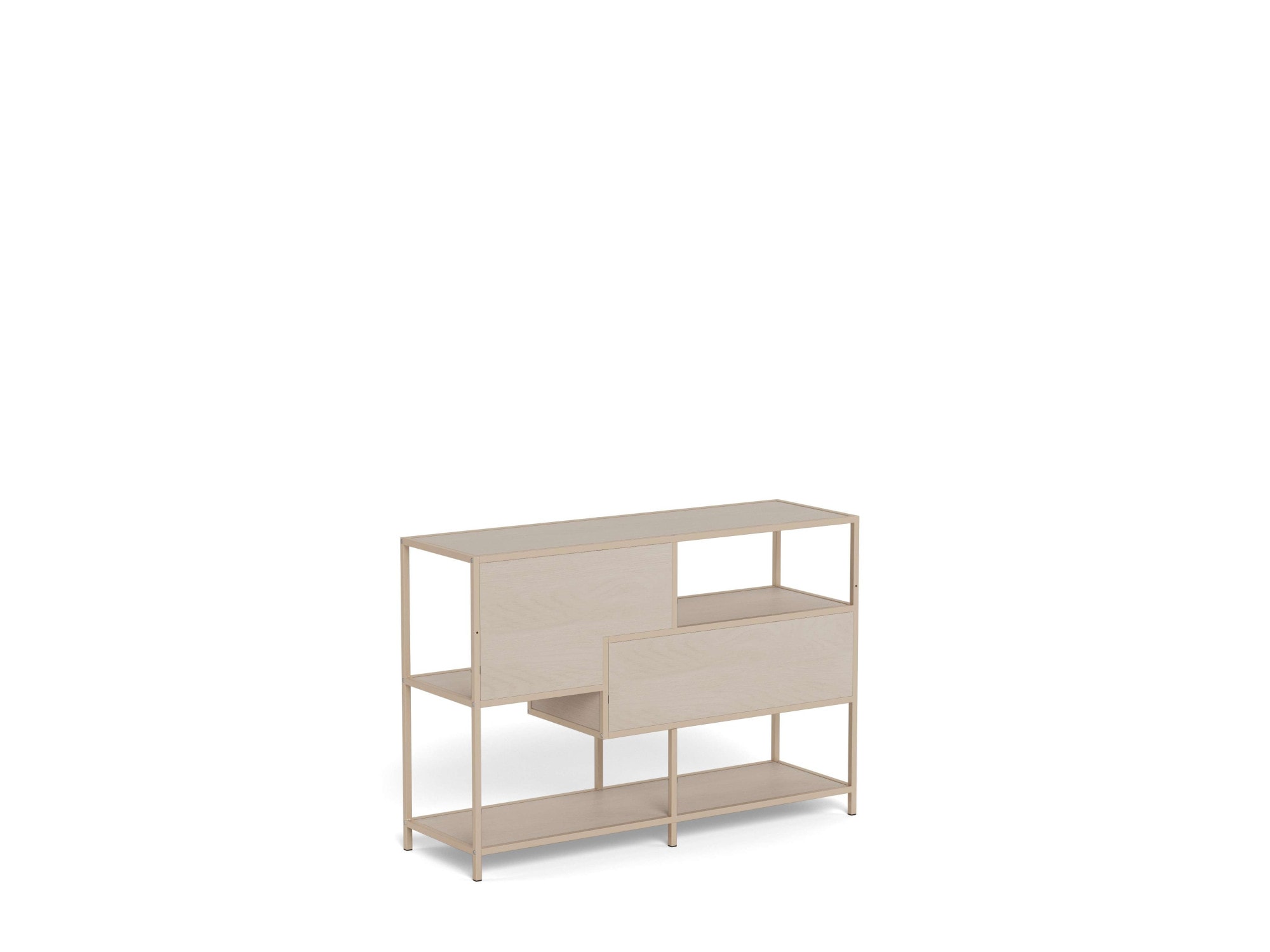 ACTONA GROUP Regal »Seaford, Standregal, Regal, Raumteiler« 114x35x78 cm,  schwarzer Stahlrahmen, 2 Schubladen, Wendemodul, Breite 114 cm