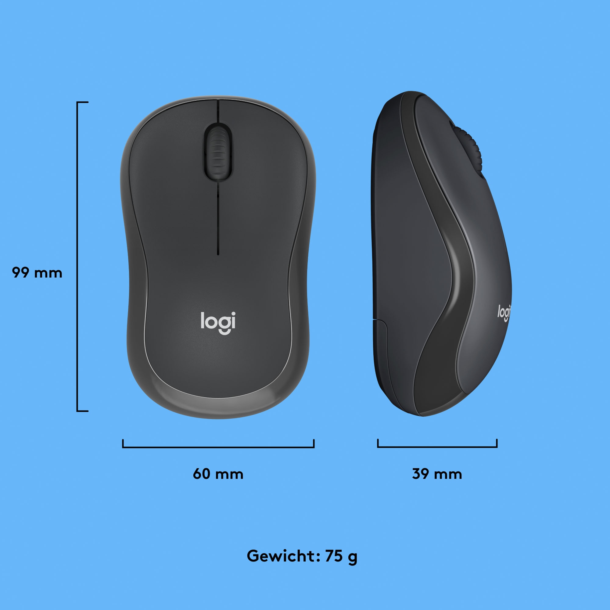 Logitech Maus »M220 SILENT Kabellose Maus, Für Links- & Rechtshänder«, RF Wireless